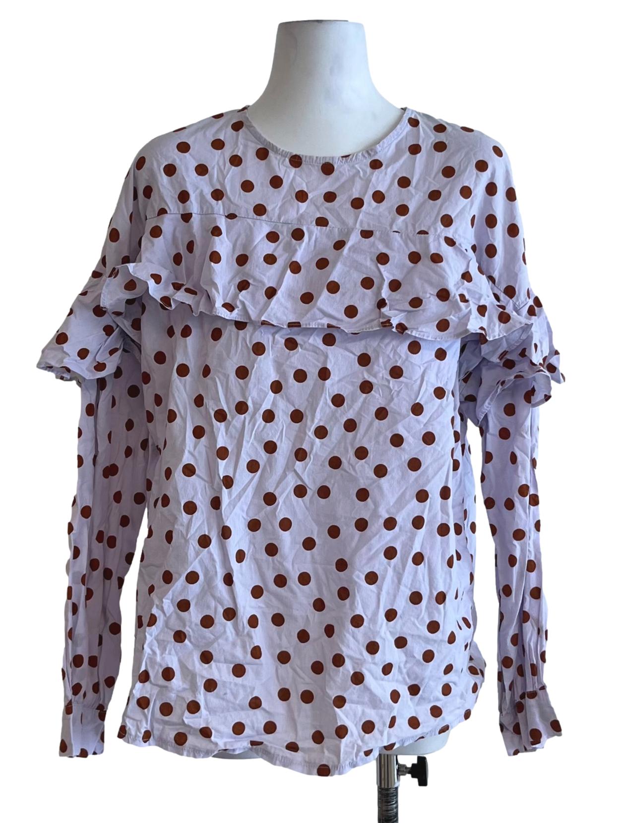 Lilac Purple Polka Dot Blouse