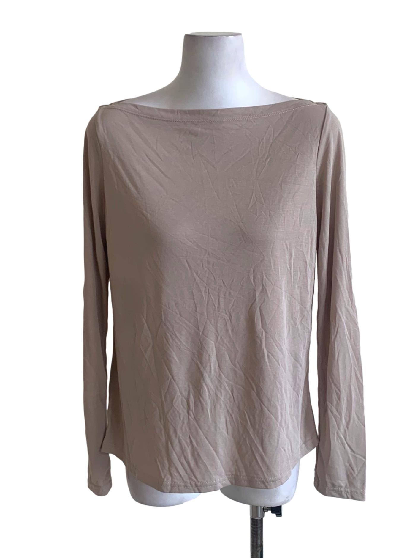 Beige Sabrina Neckline Blouse