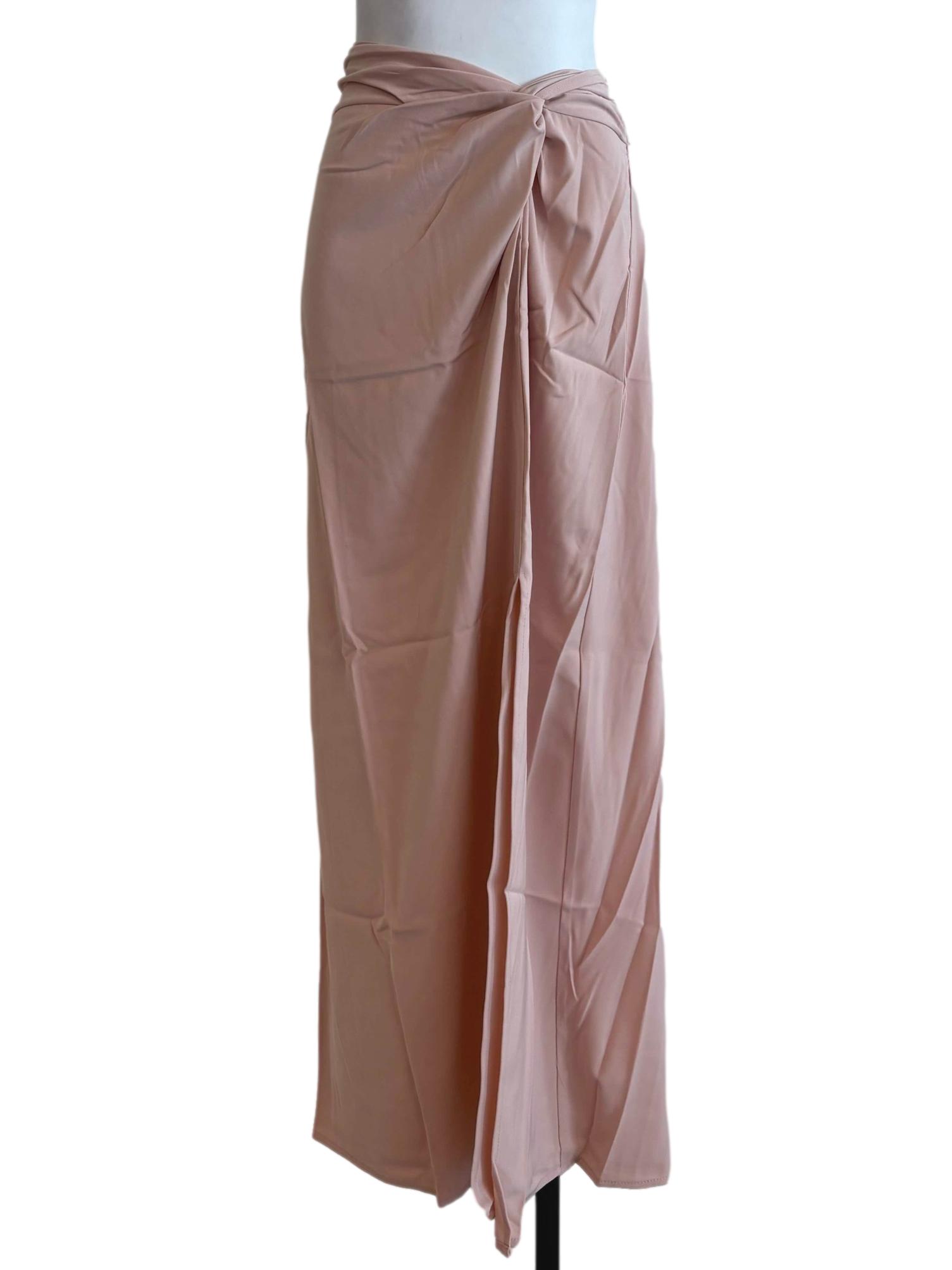 Pink Ava Knot Front Maxi Skirt