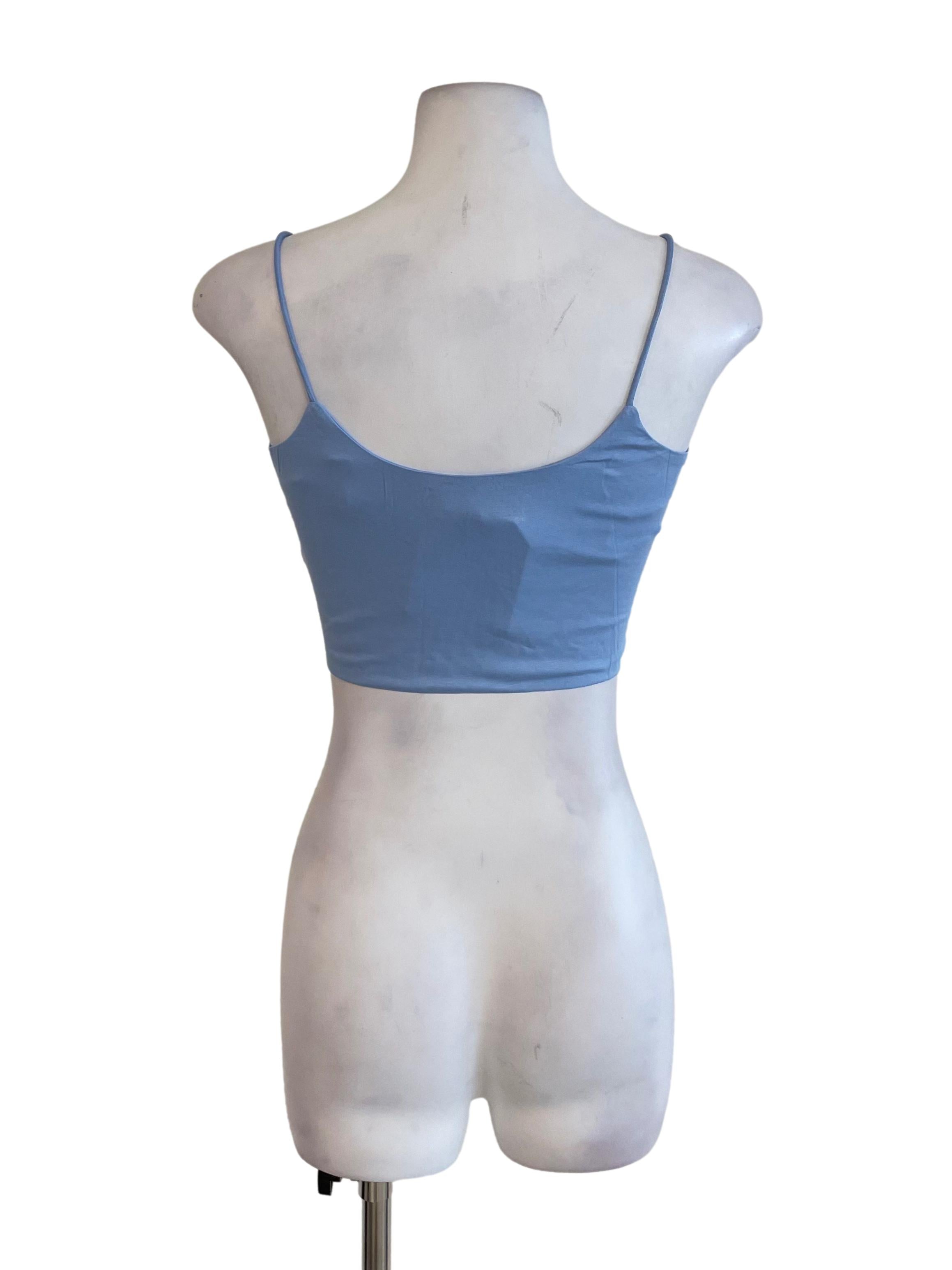 Light Blue Scoop Neck Mini Top
