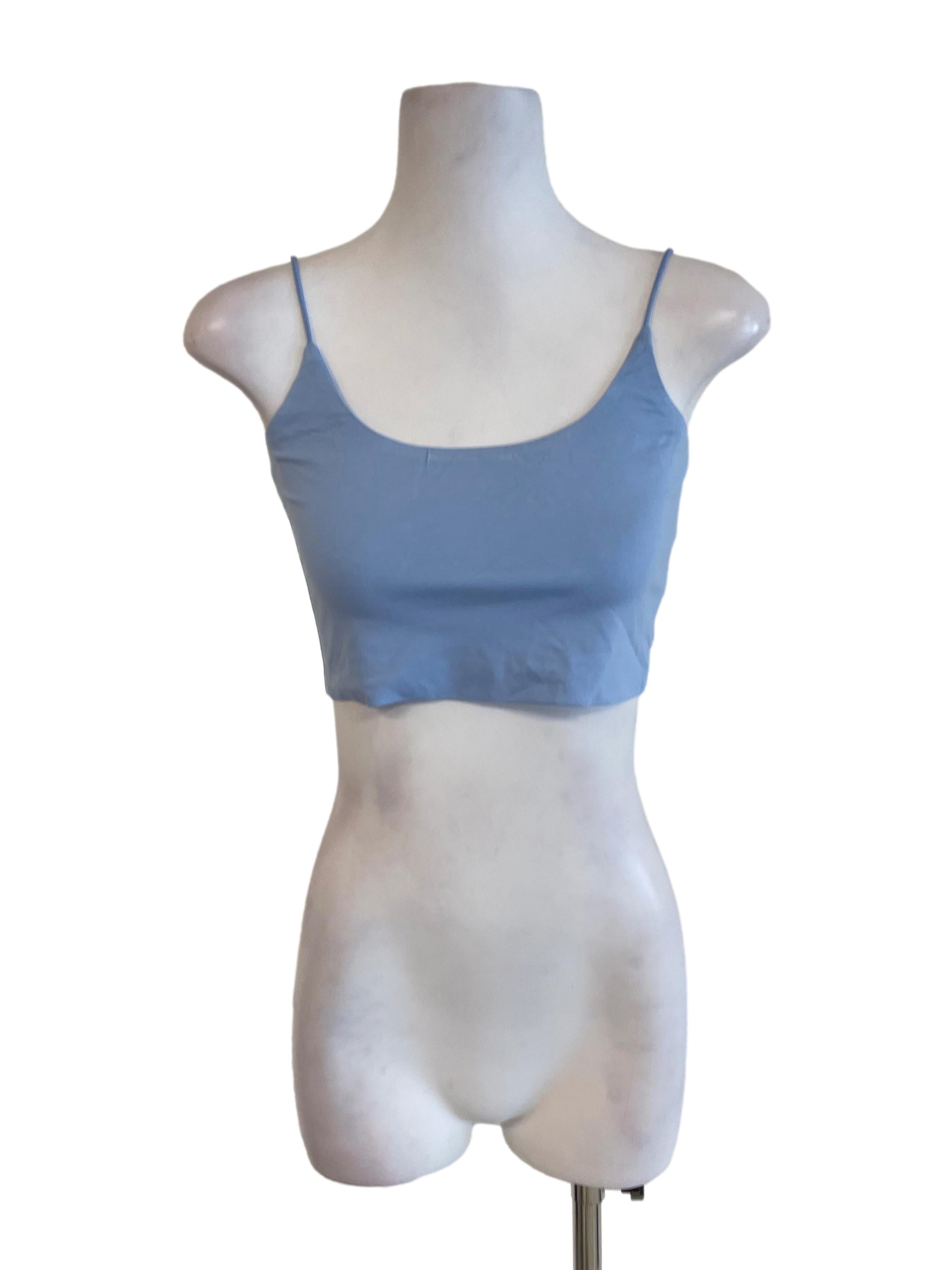 Light Blue Scoop Neck Mini Top