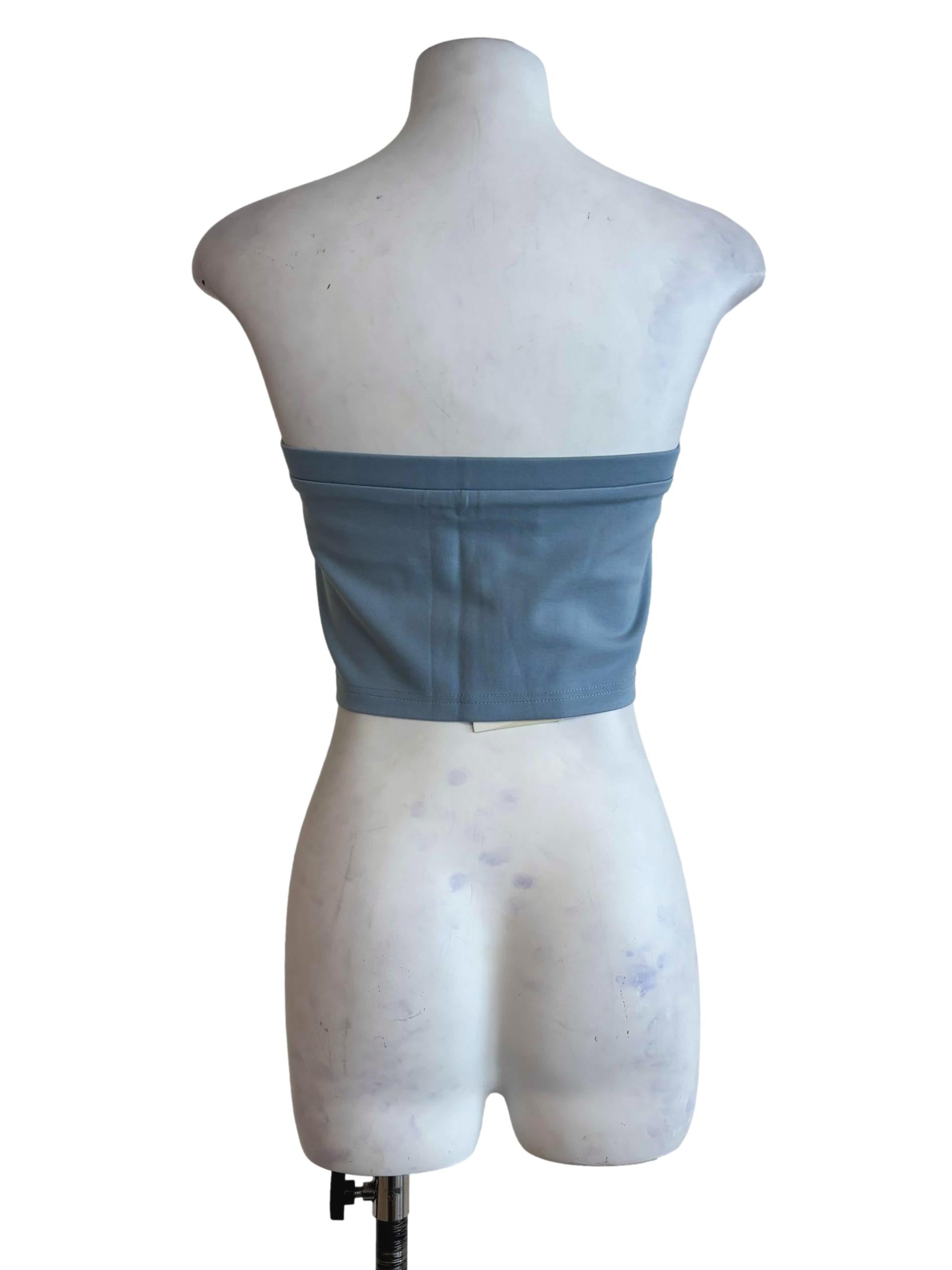 Blue Addy Zip Up Tube Top