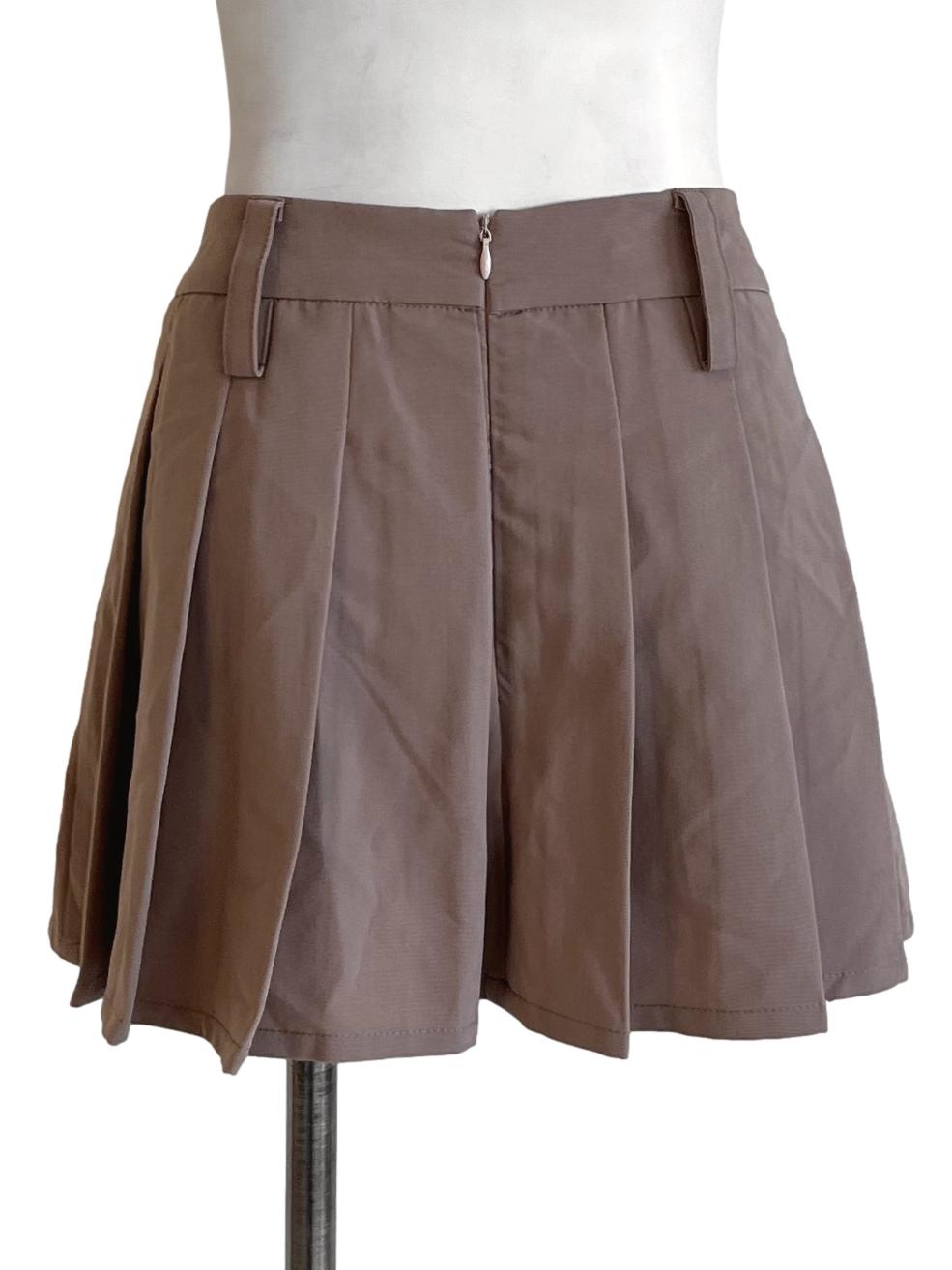 Peanut Brown Flare Mini Skirts TTR