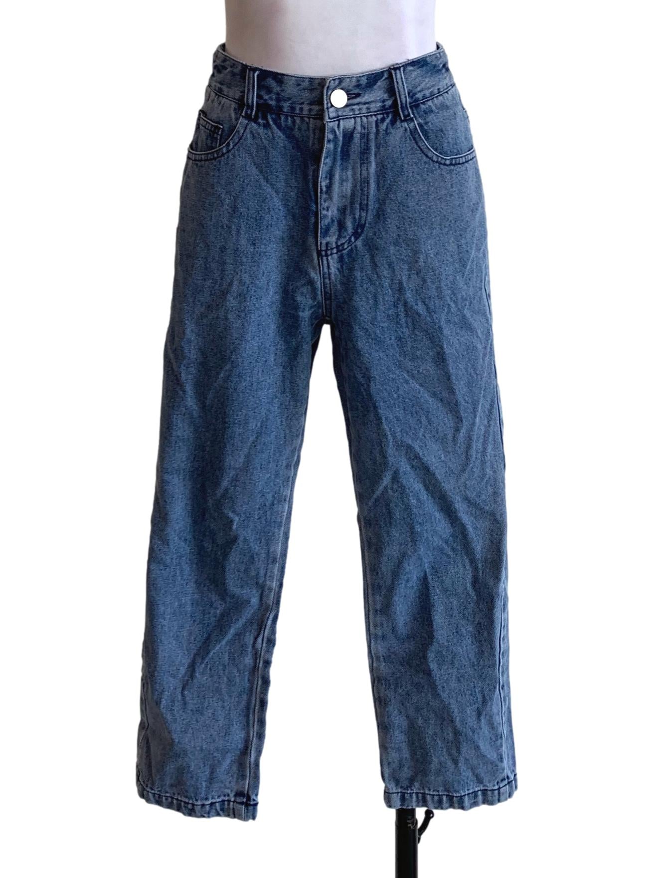 Blue Denim Straight Jeans