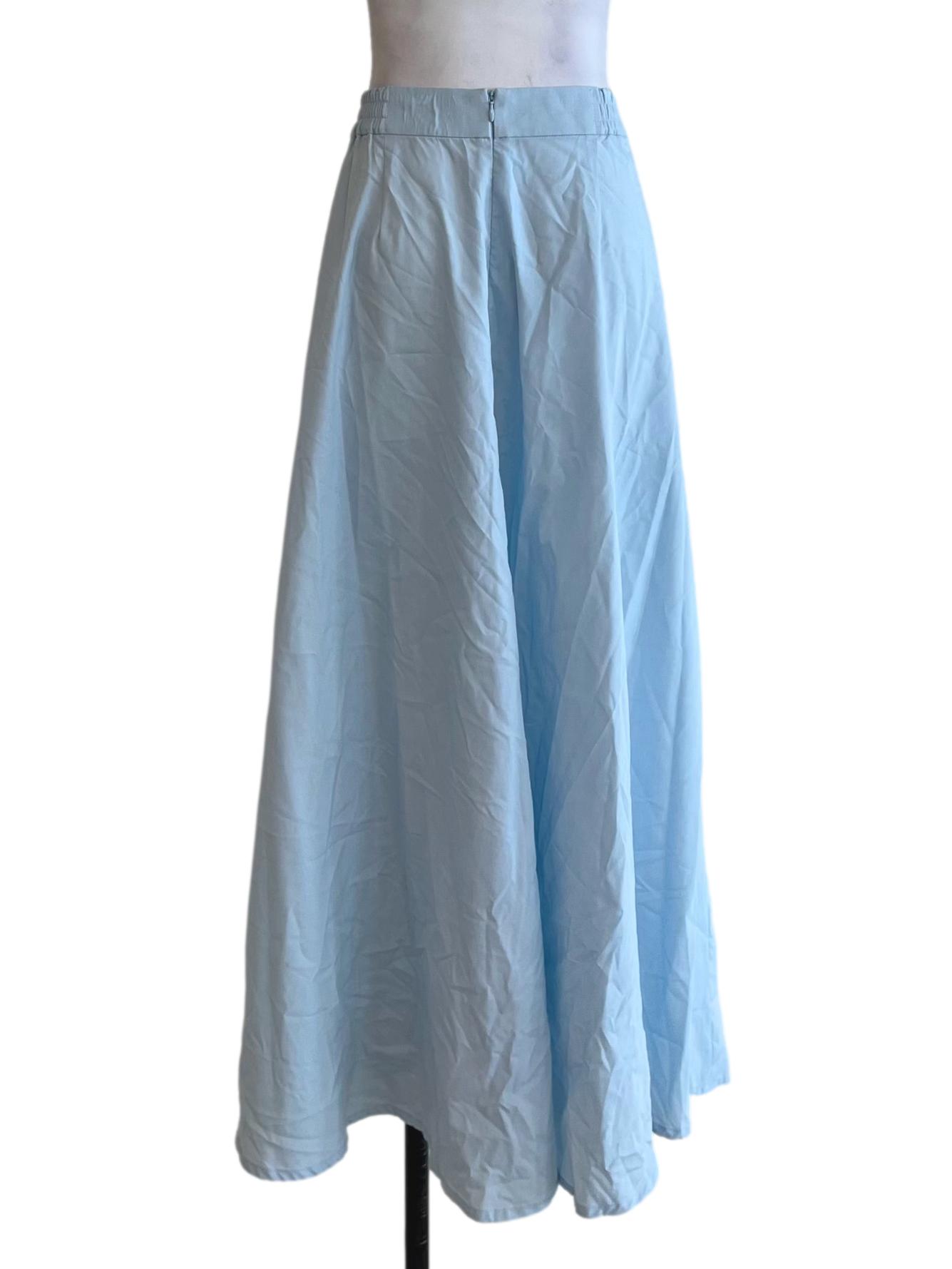Sky Blue High-Waisted Skirt