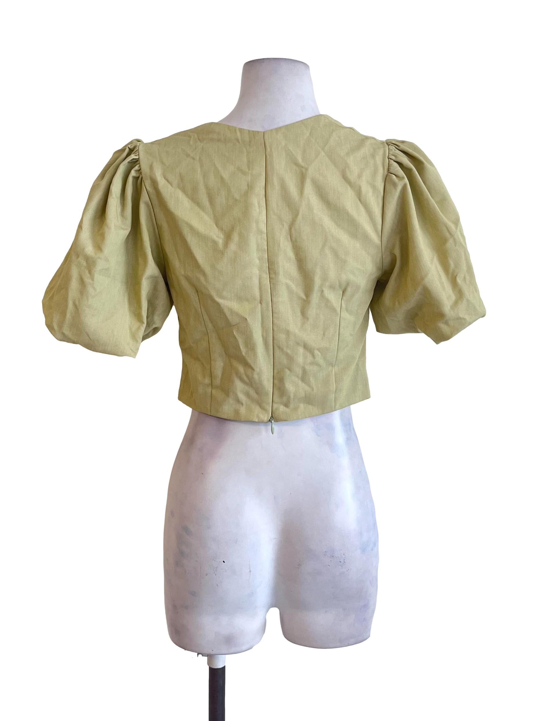 Lemon Yellow Puff Sleeve Top