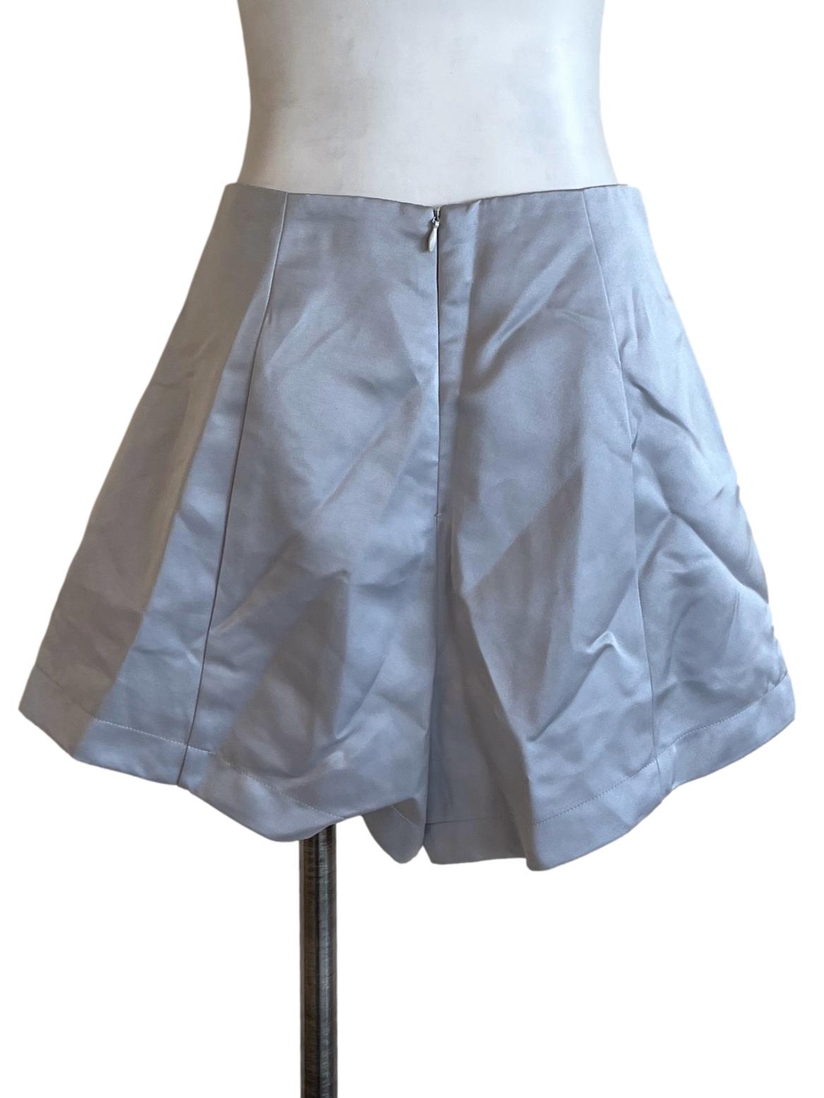 Stone Blue High Waist Satin Skorts