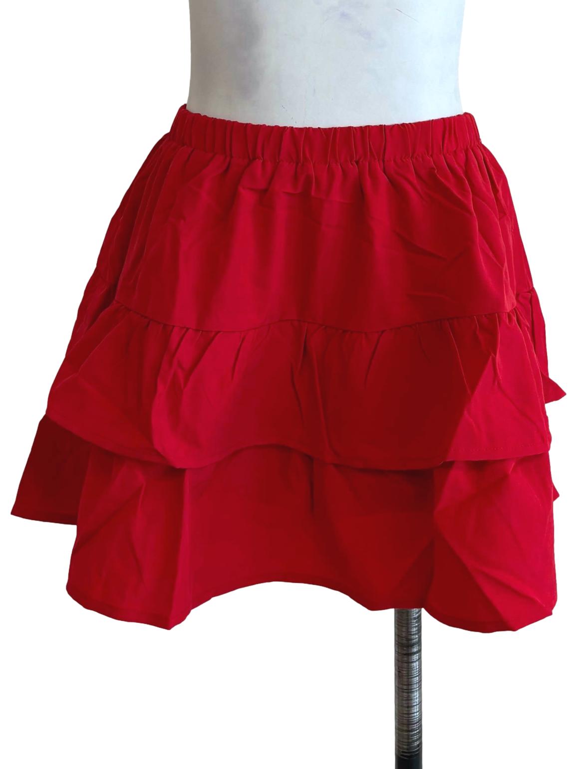 Red Angelina Tiered Skorts