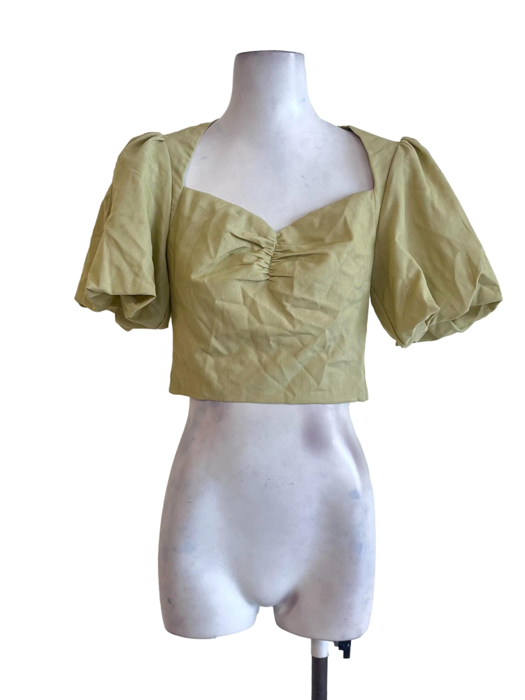 Lemon Yellow Puff Sleeve Top