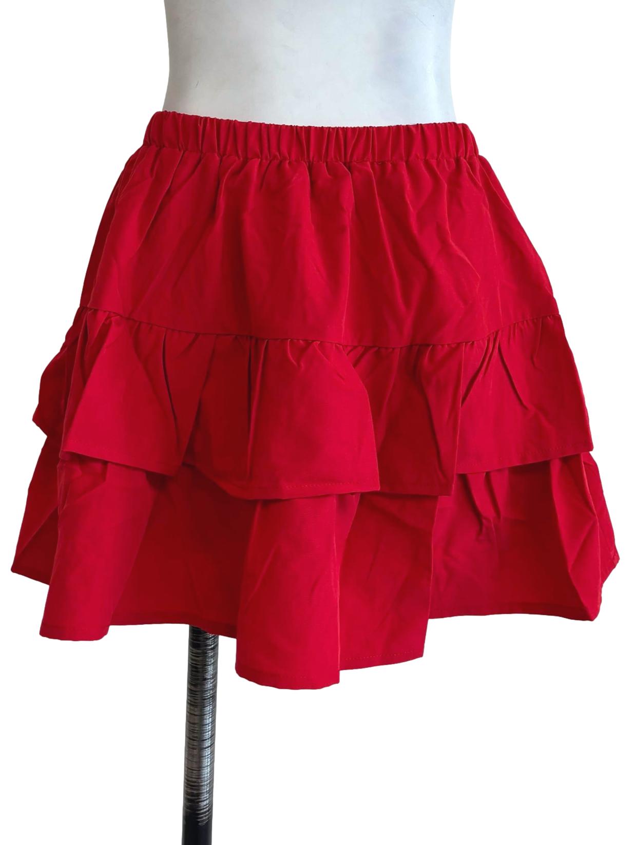 Red Angelina Tiered Skorts