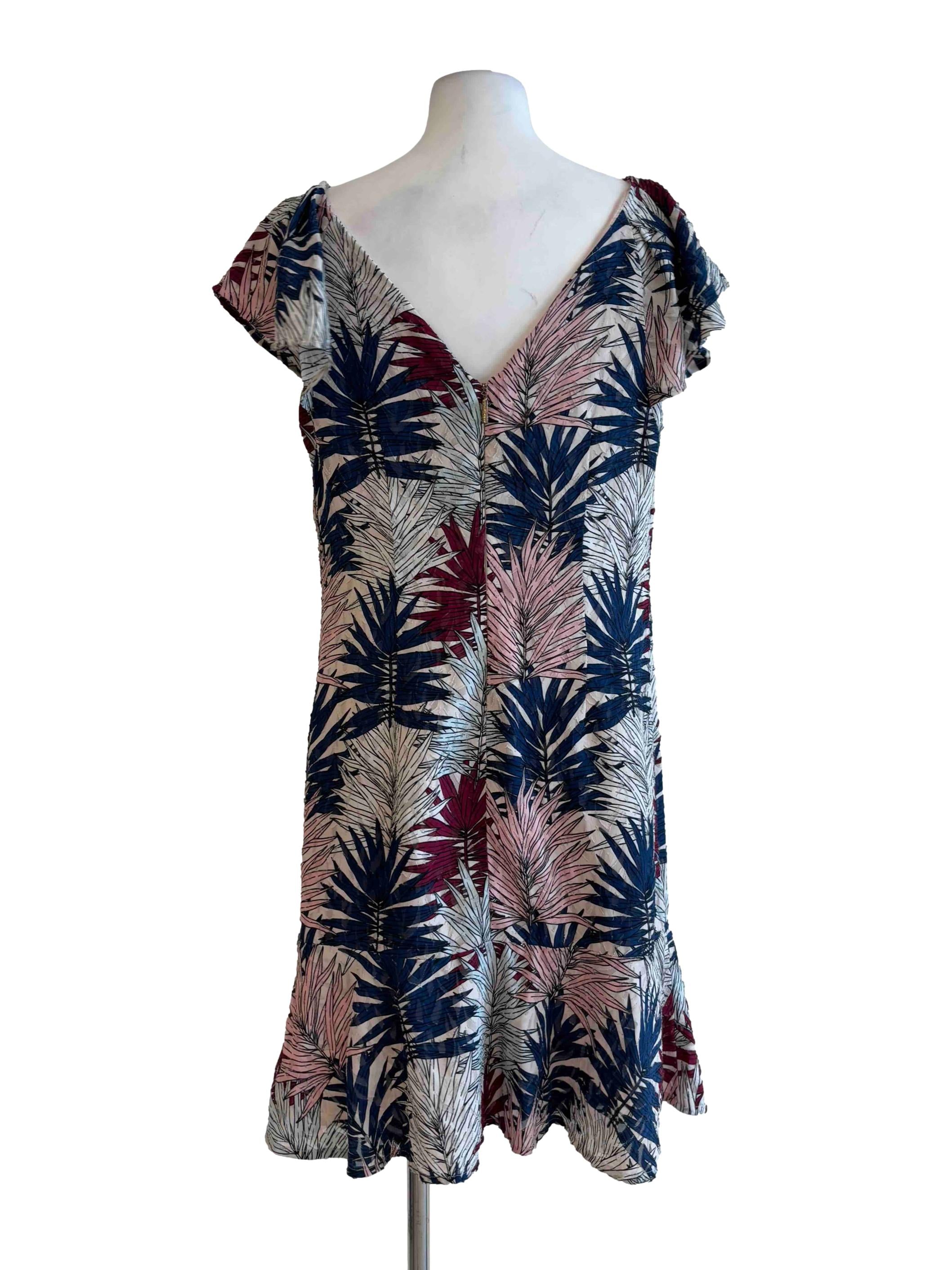 Multicolour Cap Sleeve Patterned Textured Dress
