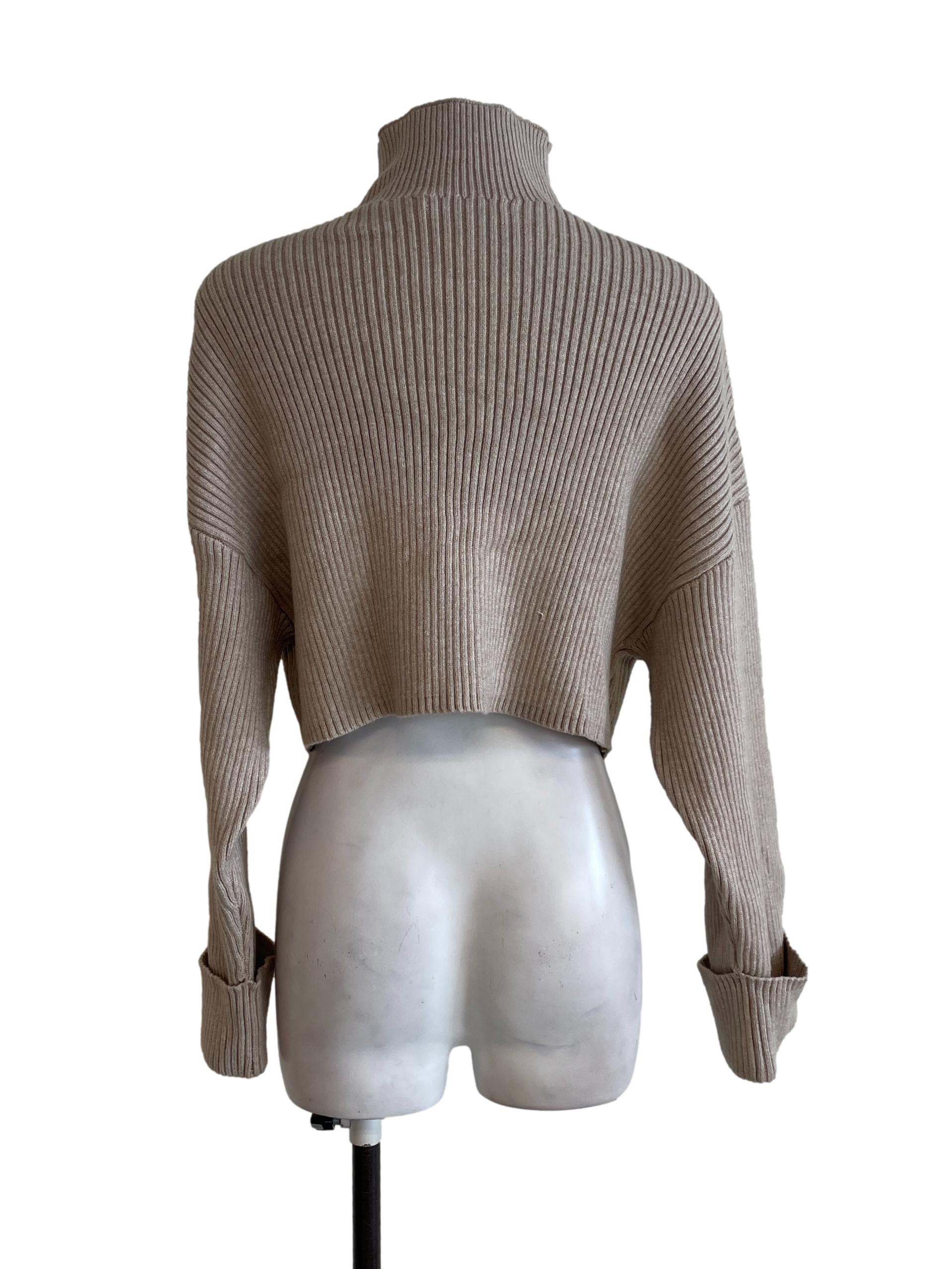 Sandcastle Beige High Neck Top