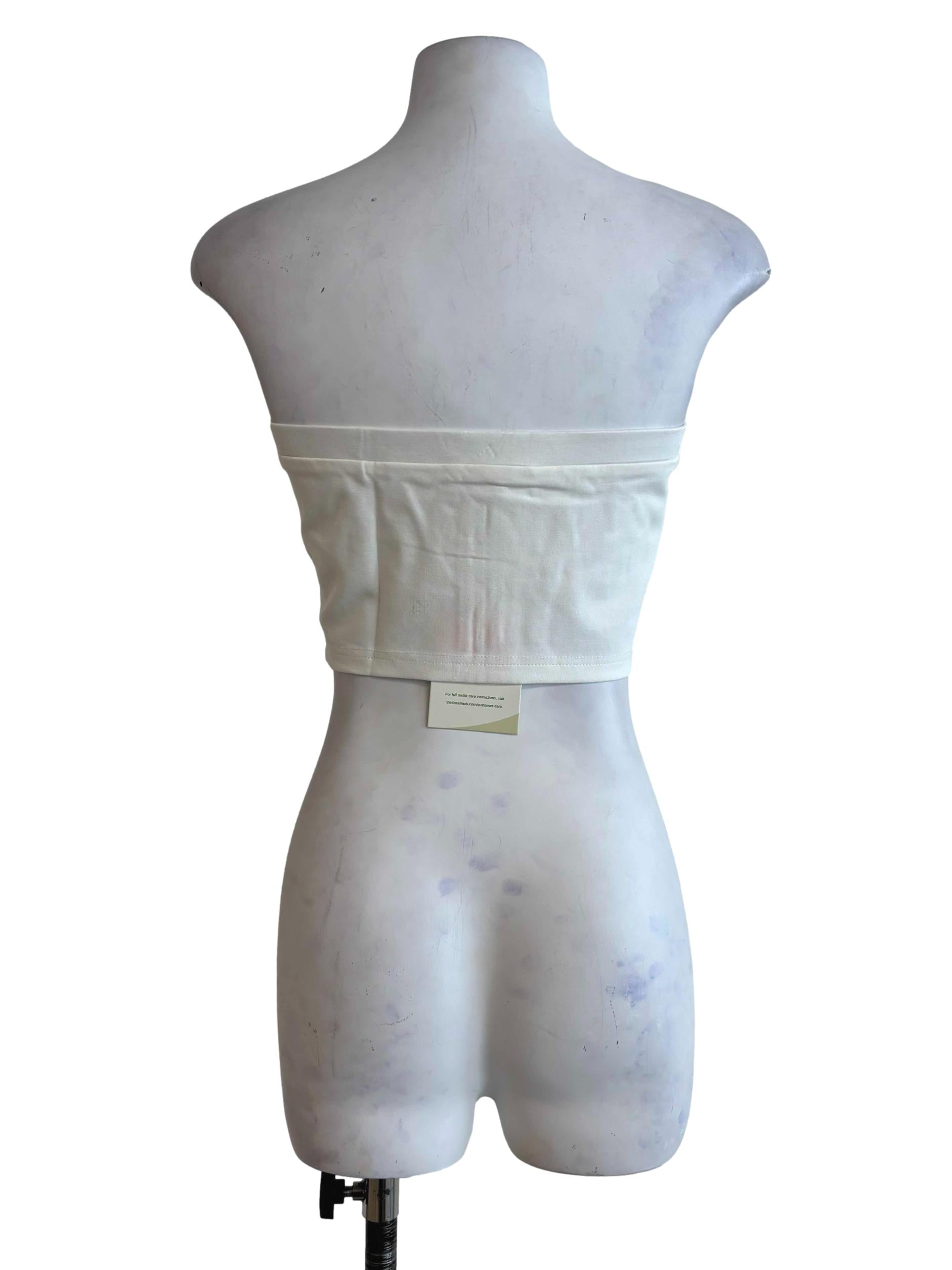 White Addy Zip Up Tube Top