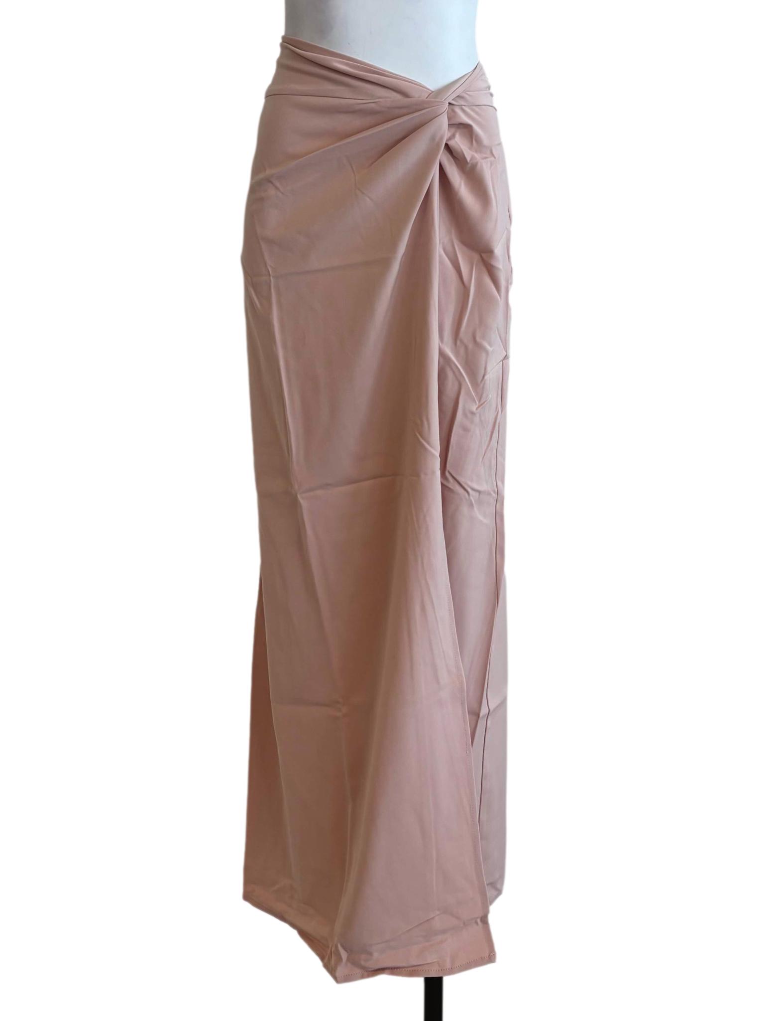 Pink Ava Knot Front Maxi Skirt