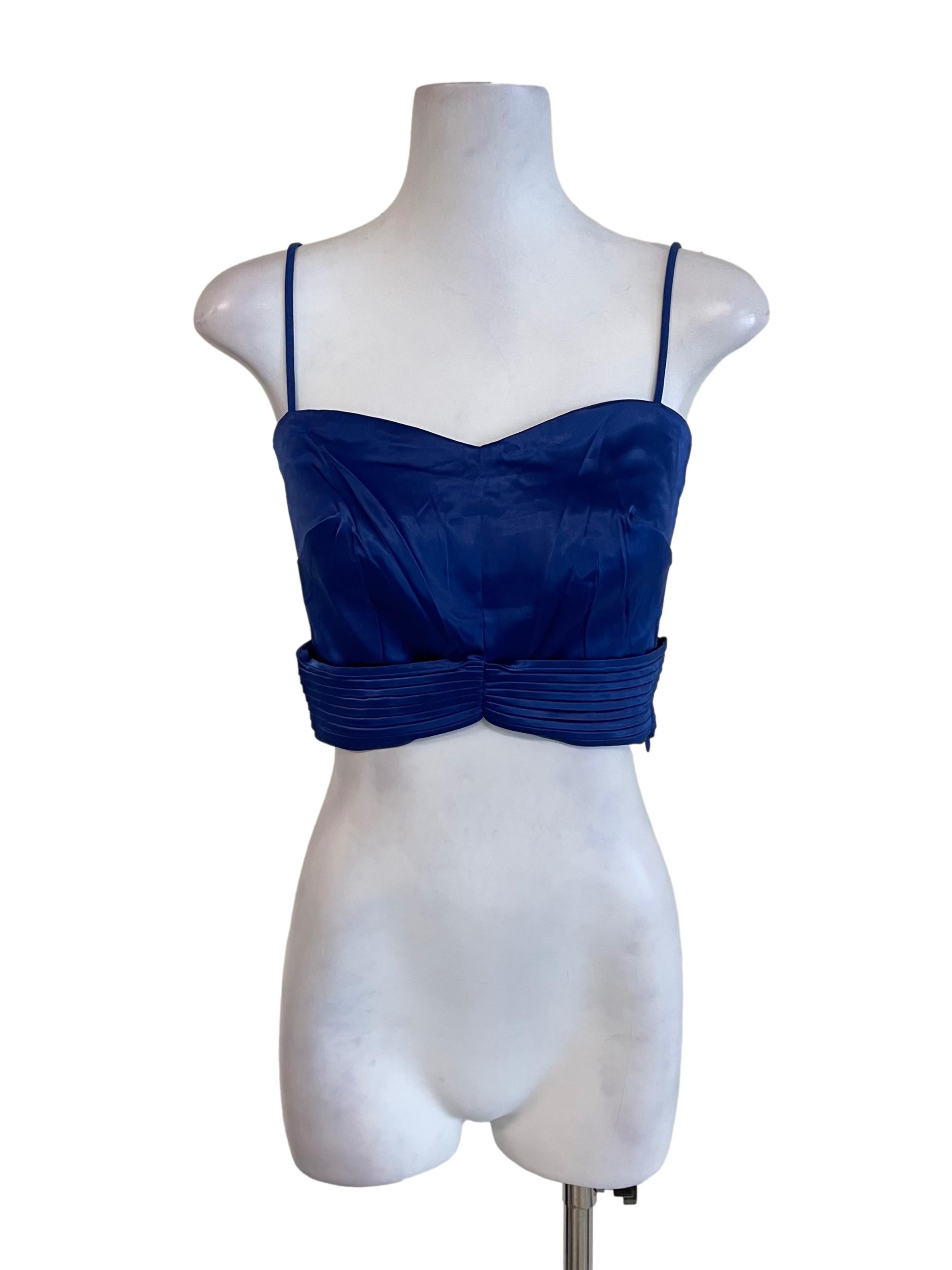 Admiral Satin Pleated Cami Top
