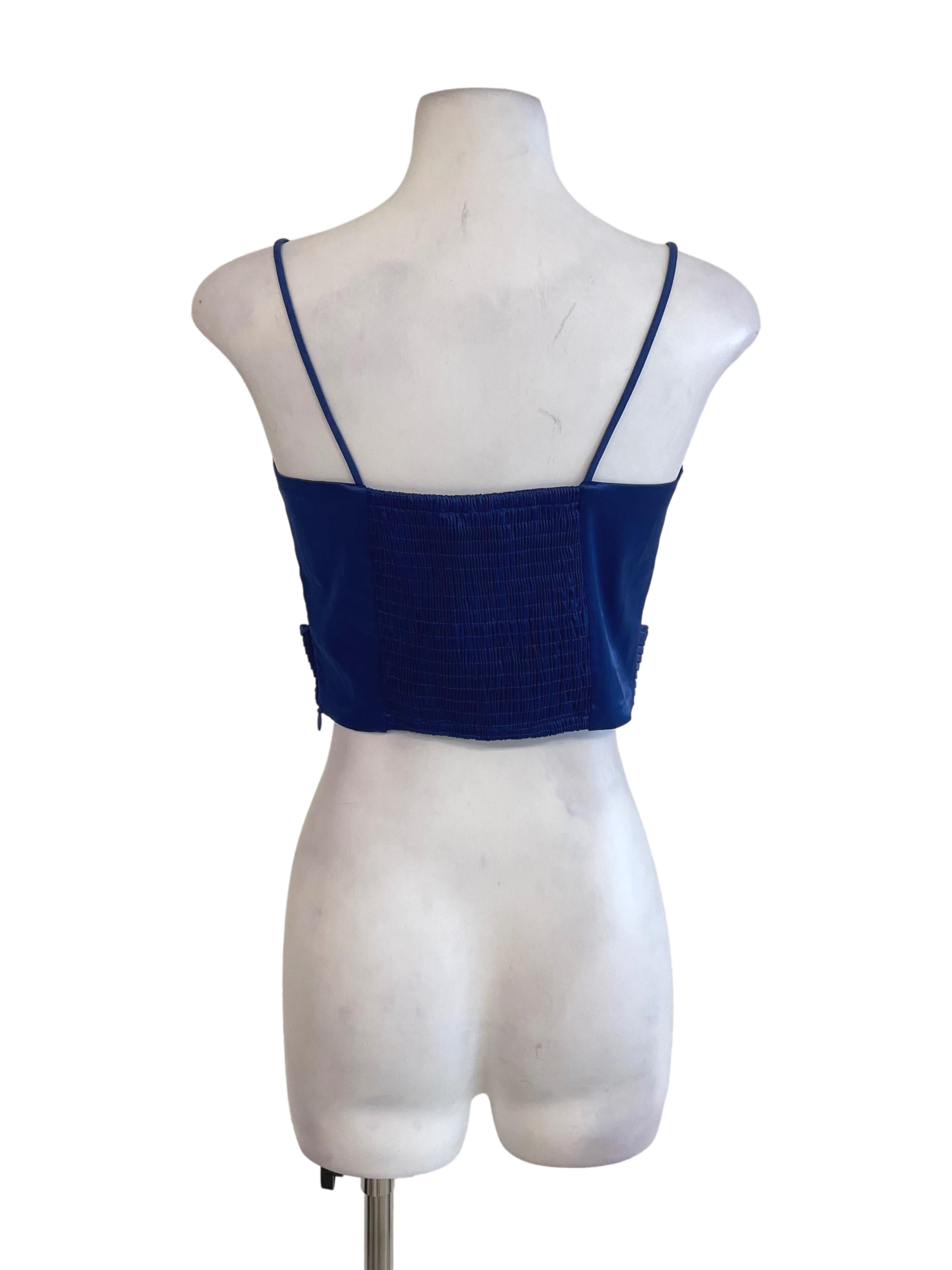 Admiral Satin Pleated Cami Top