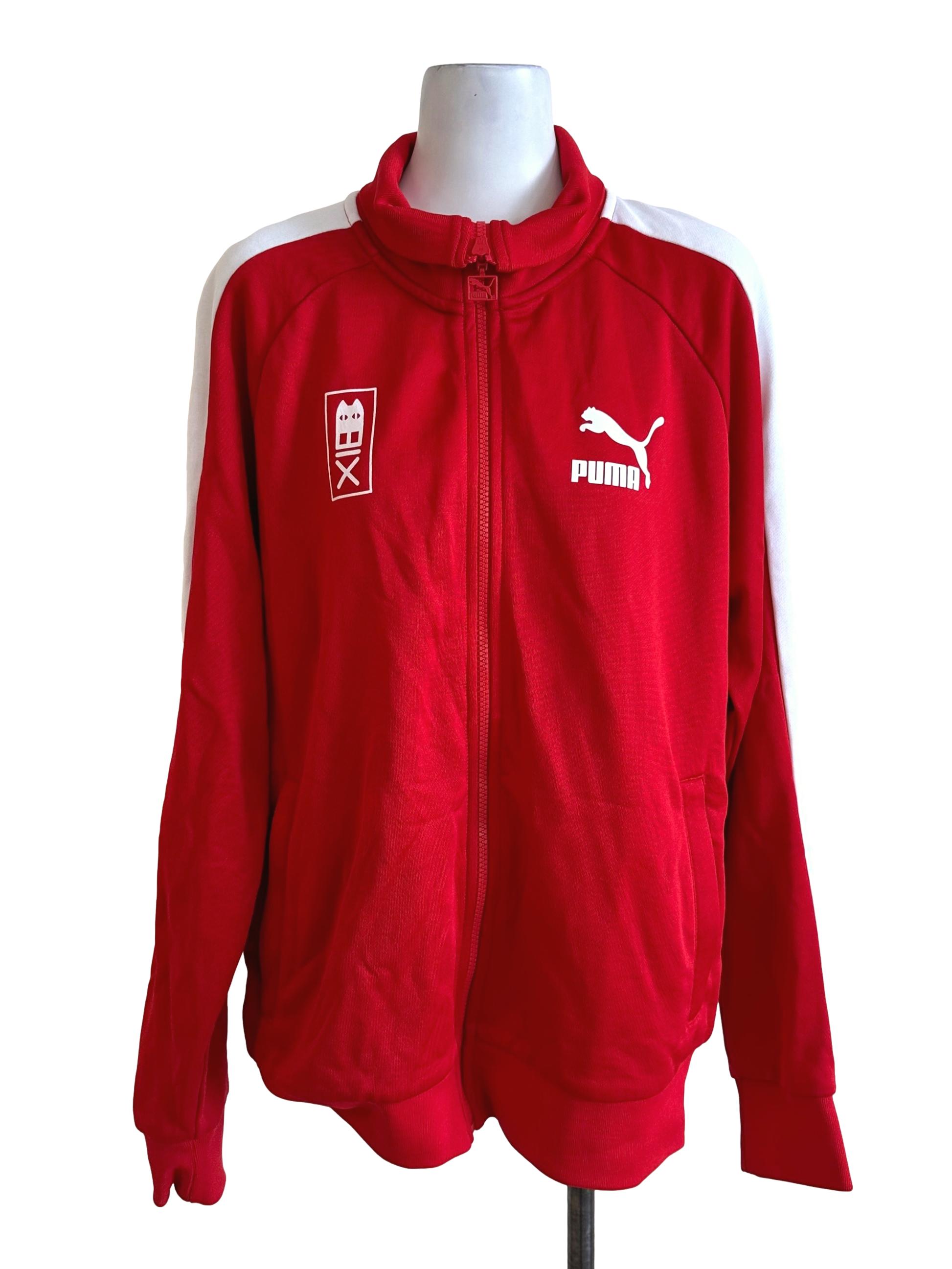 Sashay Red High Neck Back Graphic Sweatshirt Jacket