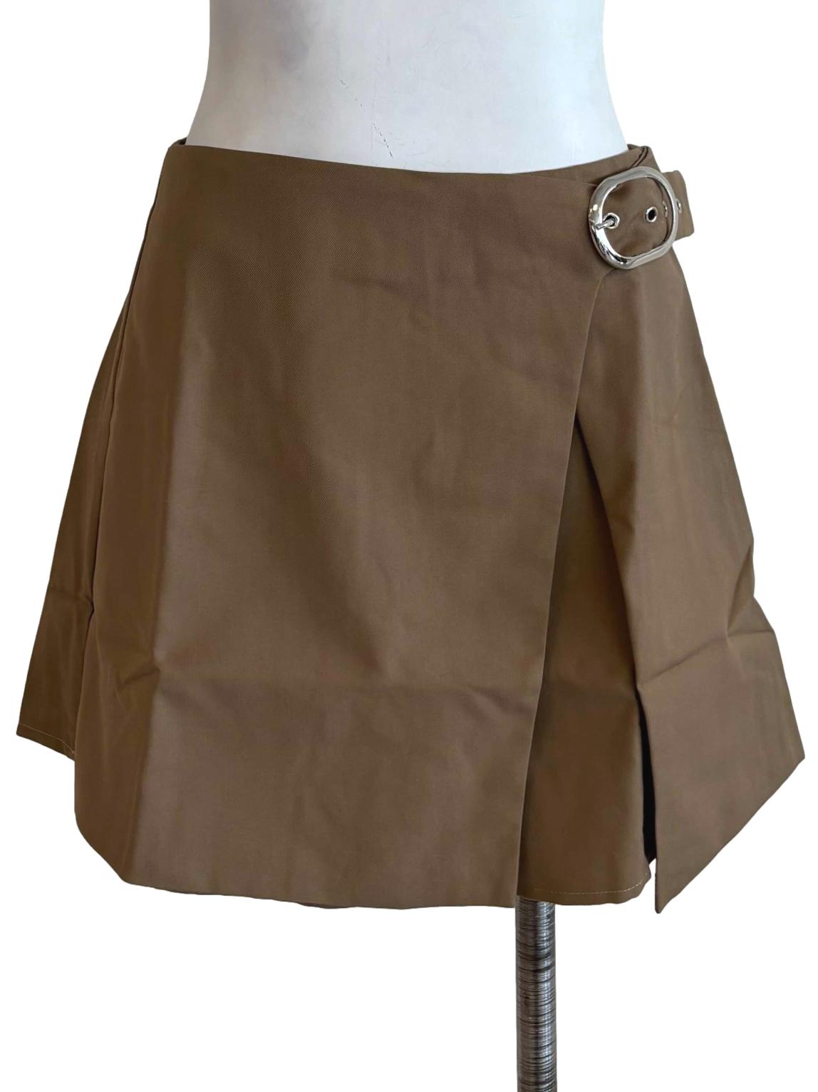Khaki Roma Buckle Skorts