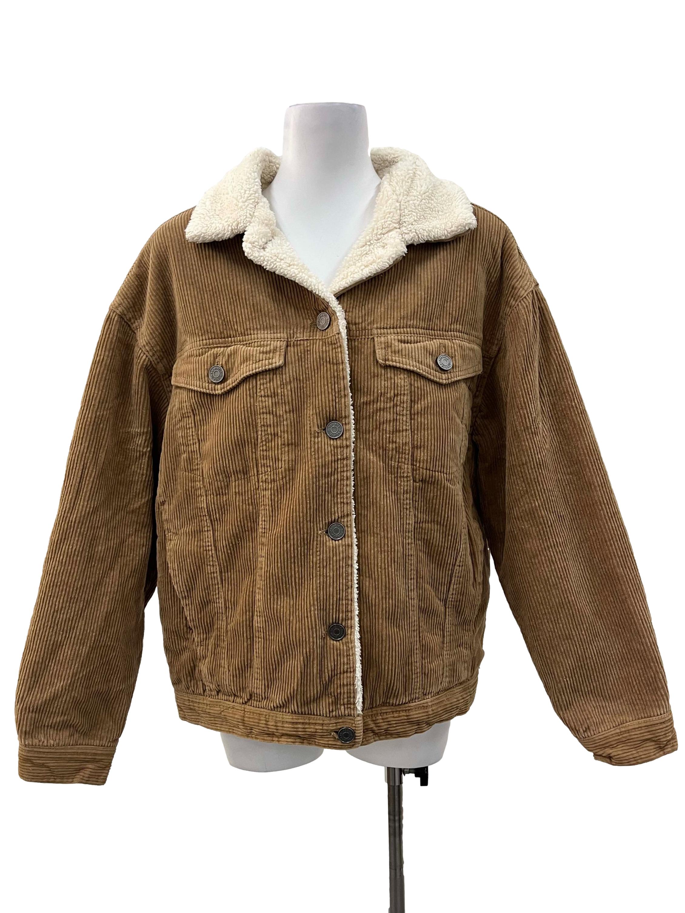 Brown Corduroy Furry Jacket