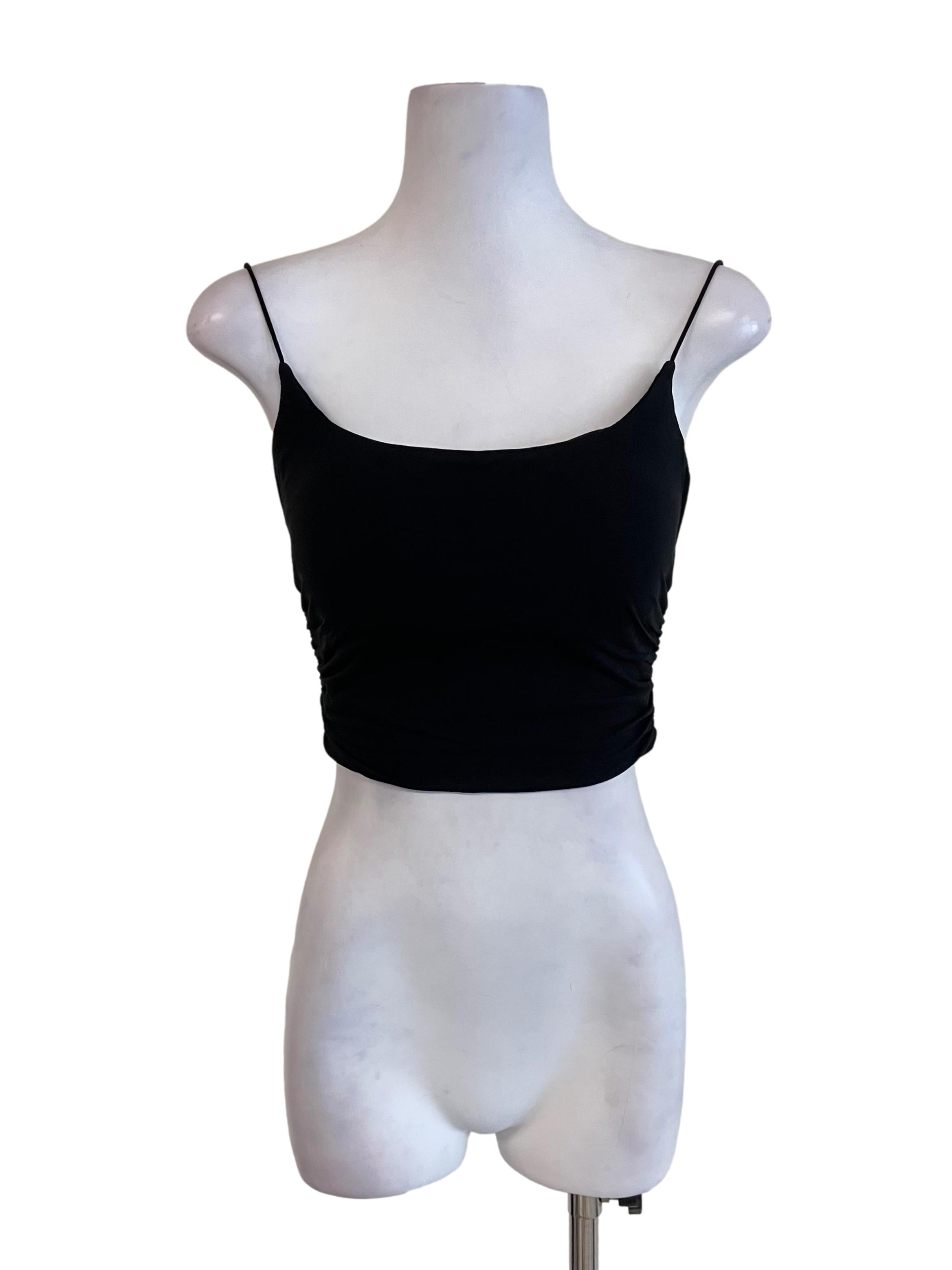 Black Scrunch Cami Crop Top