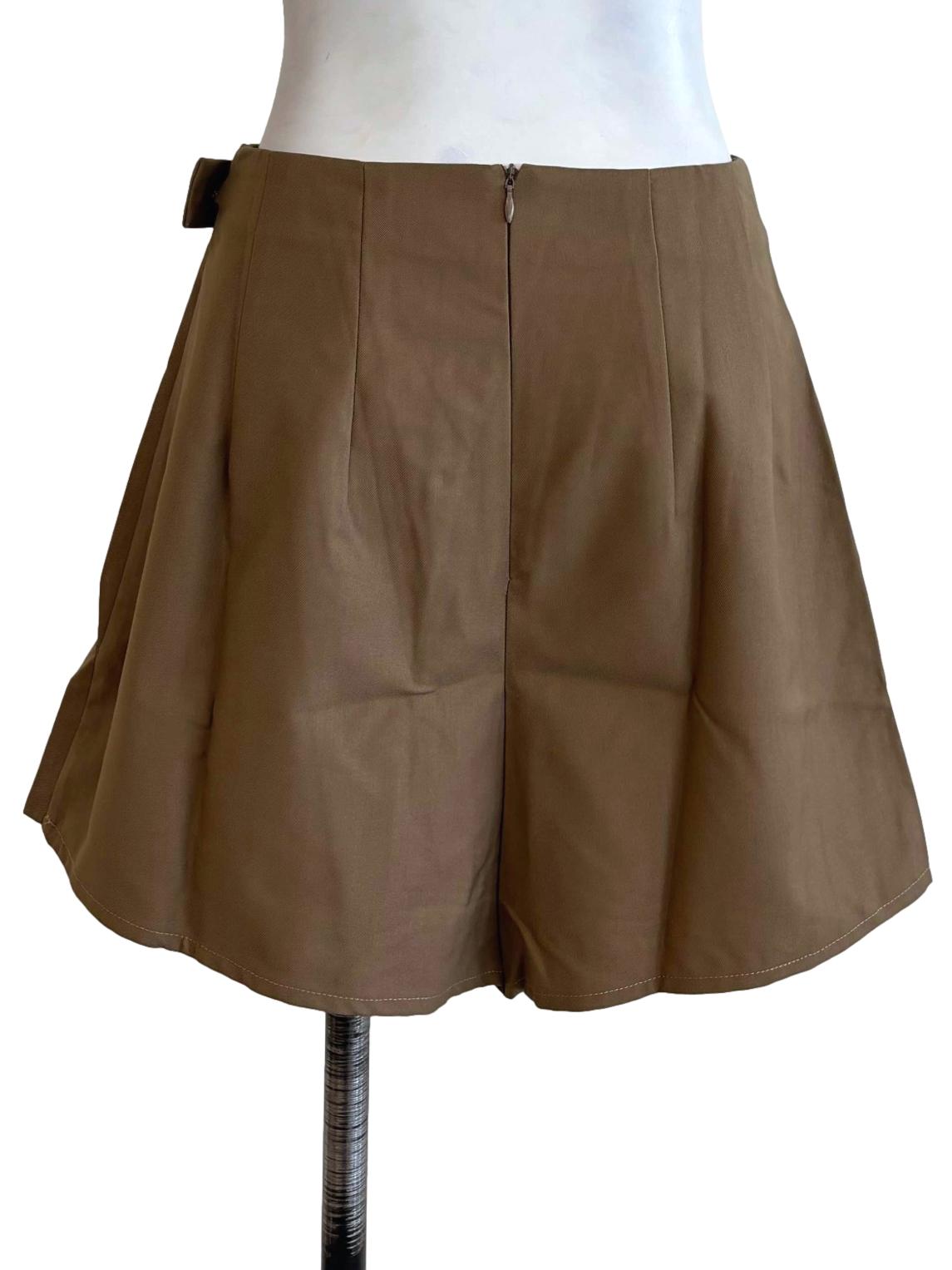 Khaki Roma Buckle Skorts