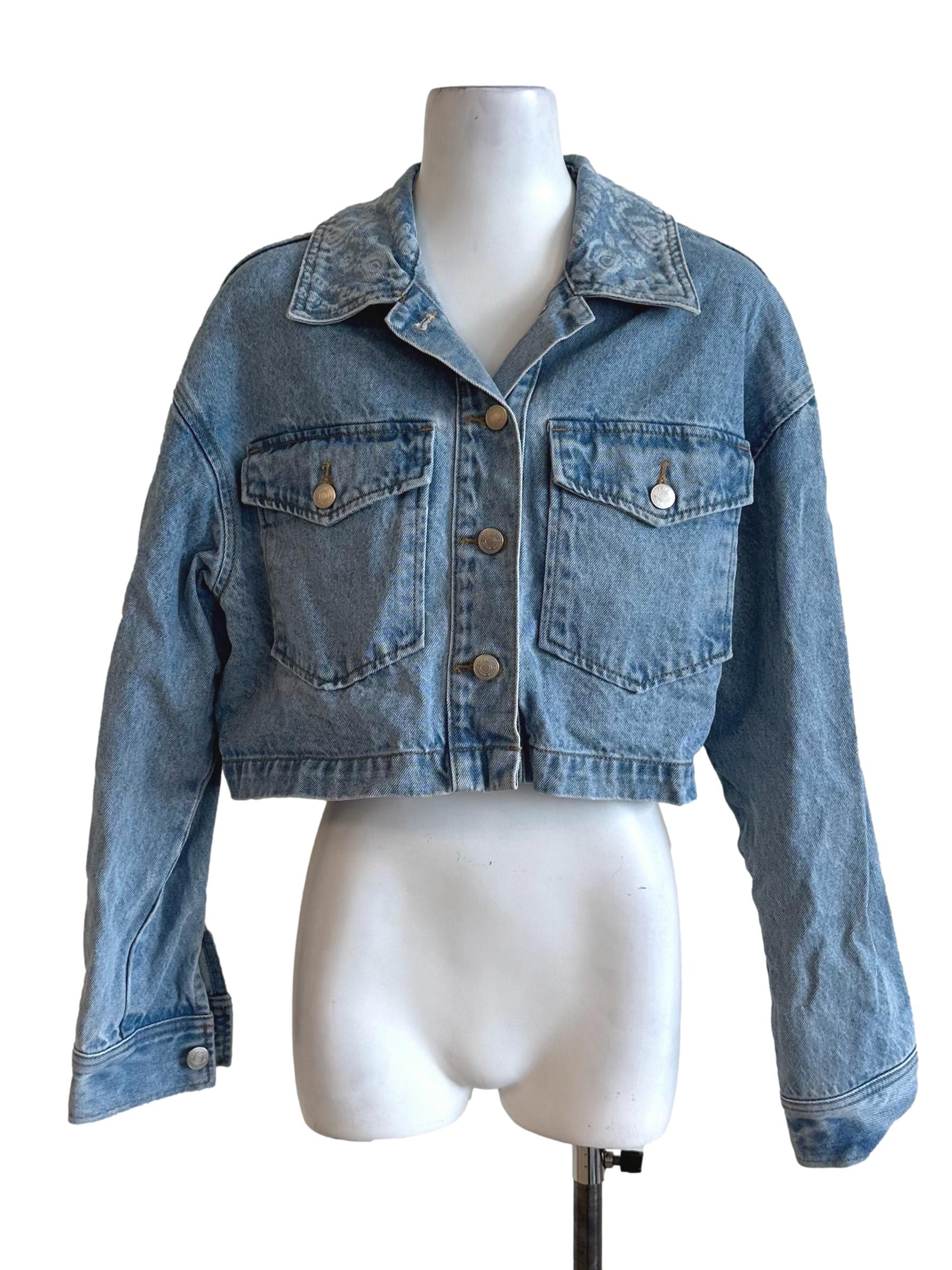 Indigo Blue Denim Crop Jacket
