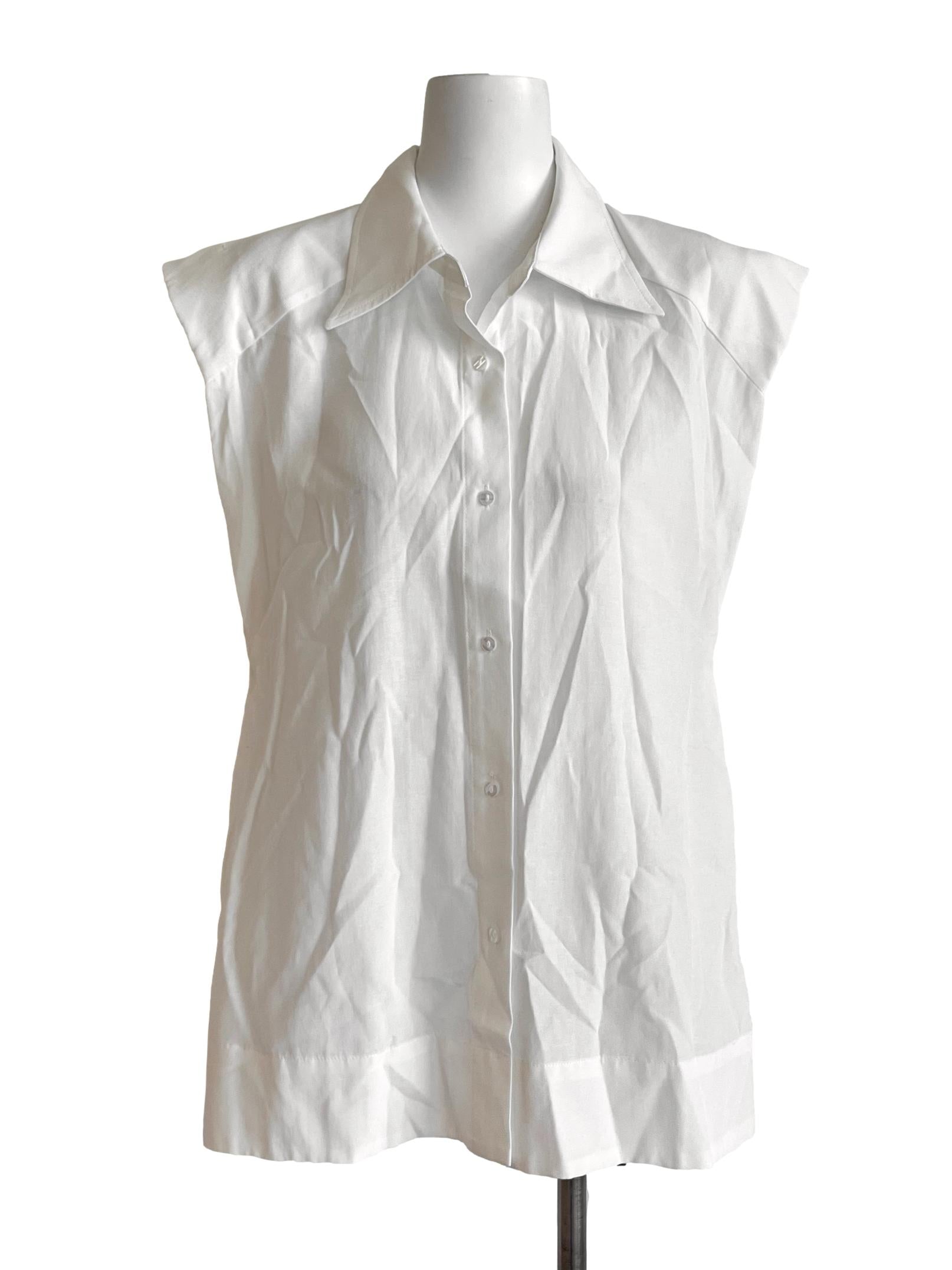 Ivory White Oversized Shirt Blouses LB
