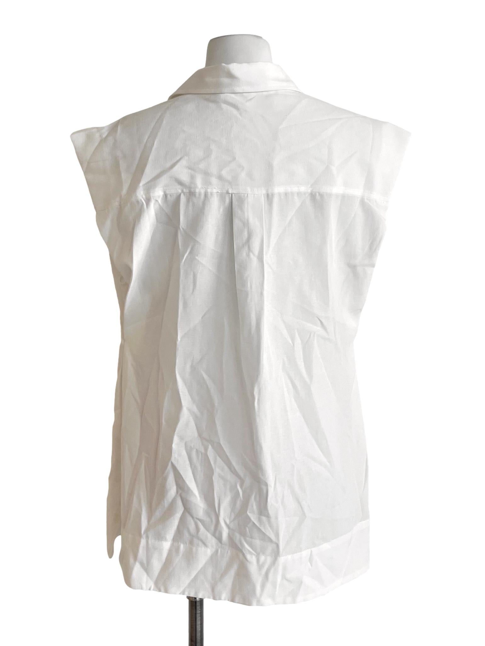 Ivory White Oversized Shirt Blouses LB