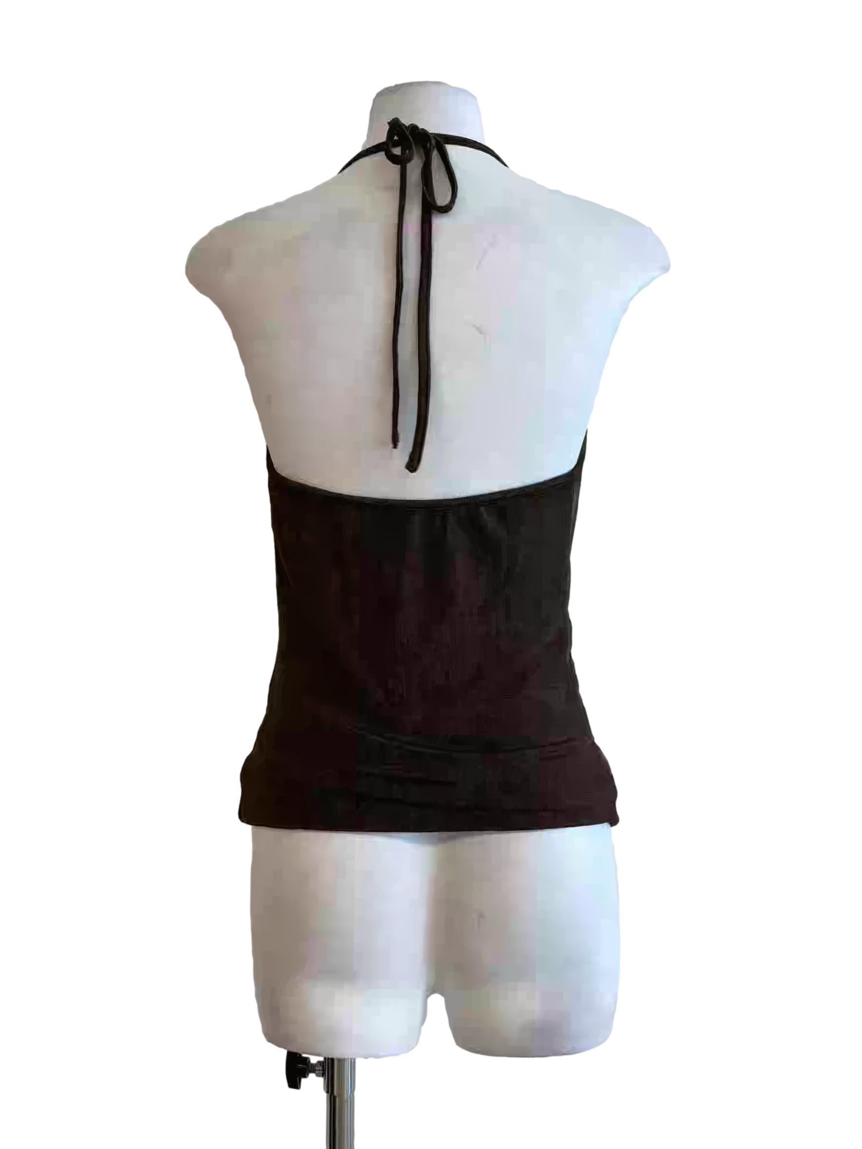 Taupe Brown Cowl Halter Top
