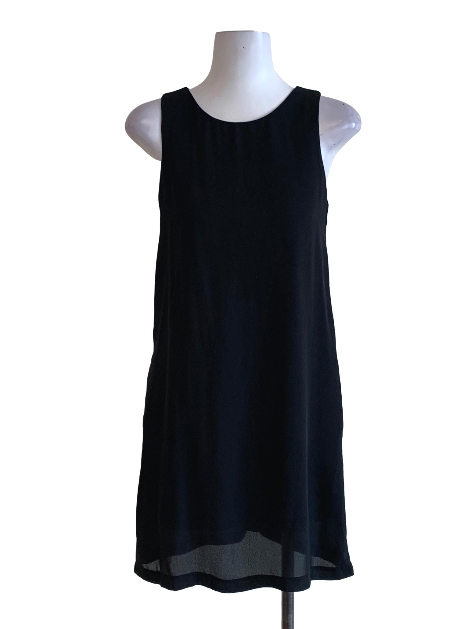 Black Bateau Neckline Shift Dress