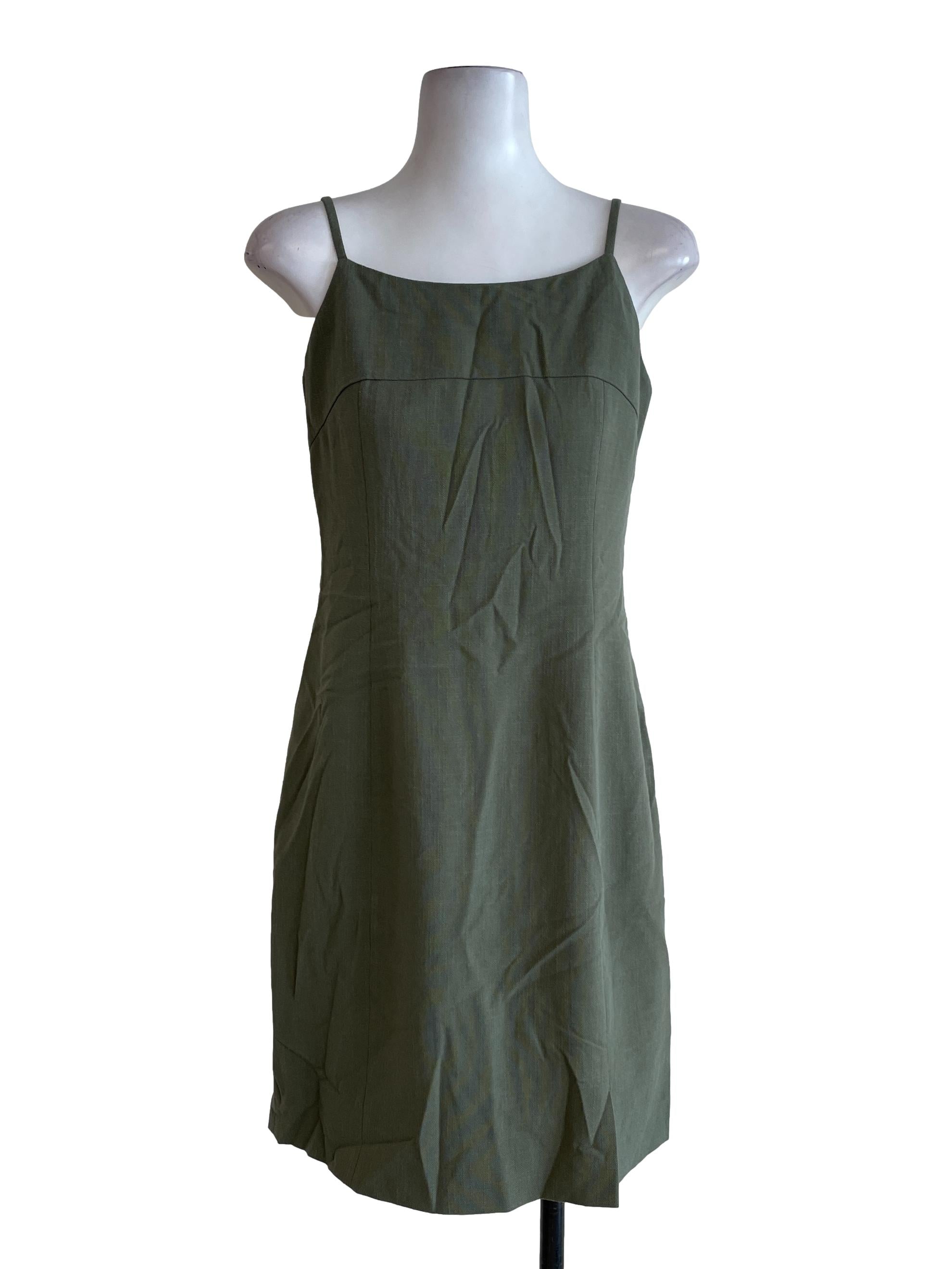 Olive Green Spagetti Strap Dress