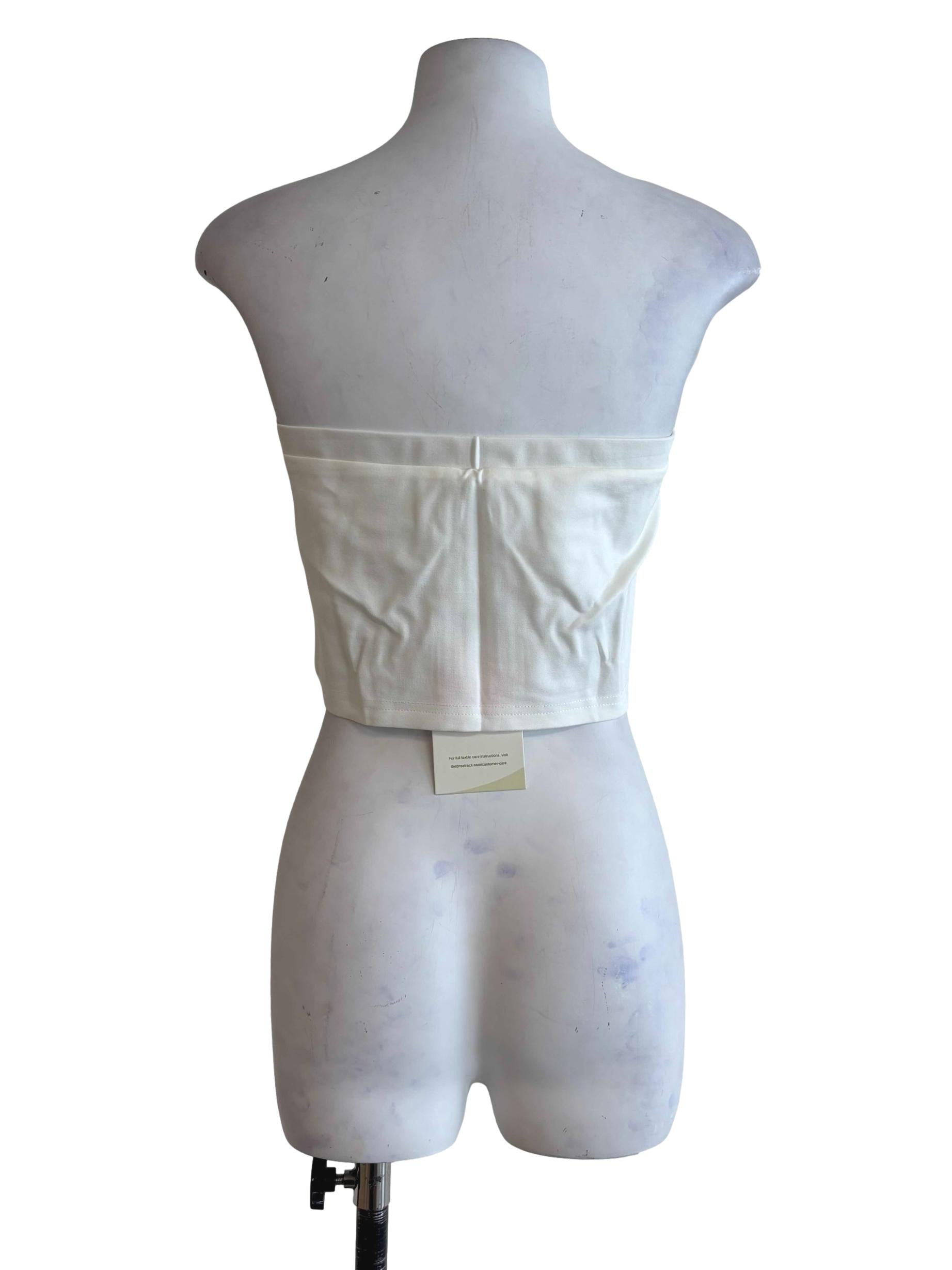White Addy Zip Up Tube Top