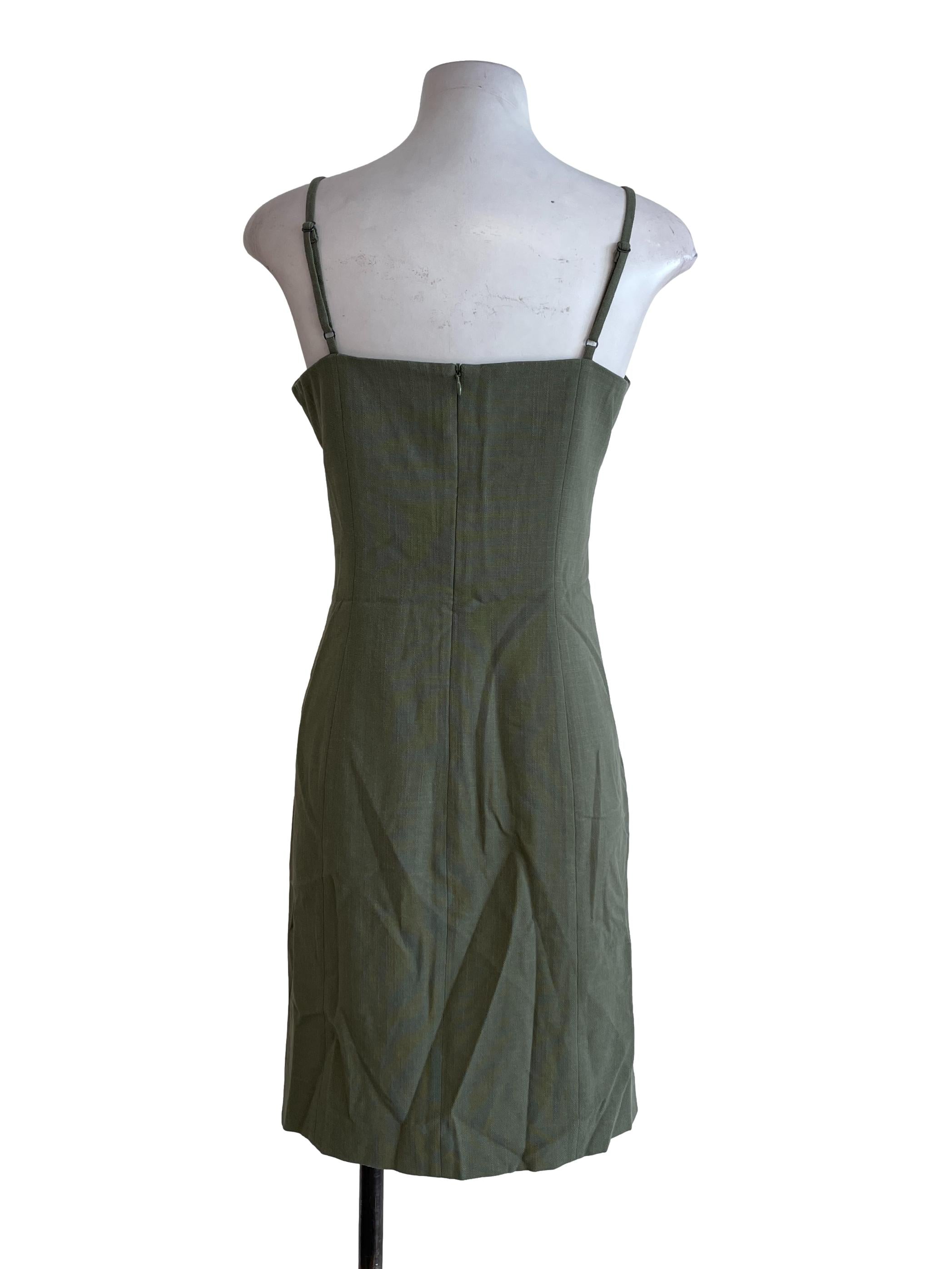 Olive Green Spagetti Strap Dress
