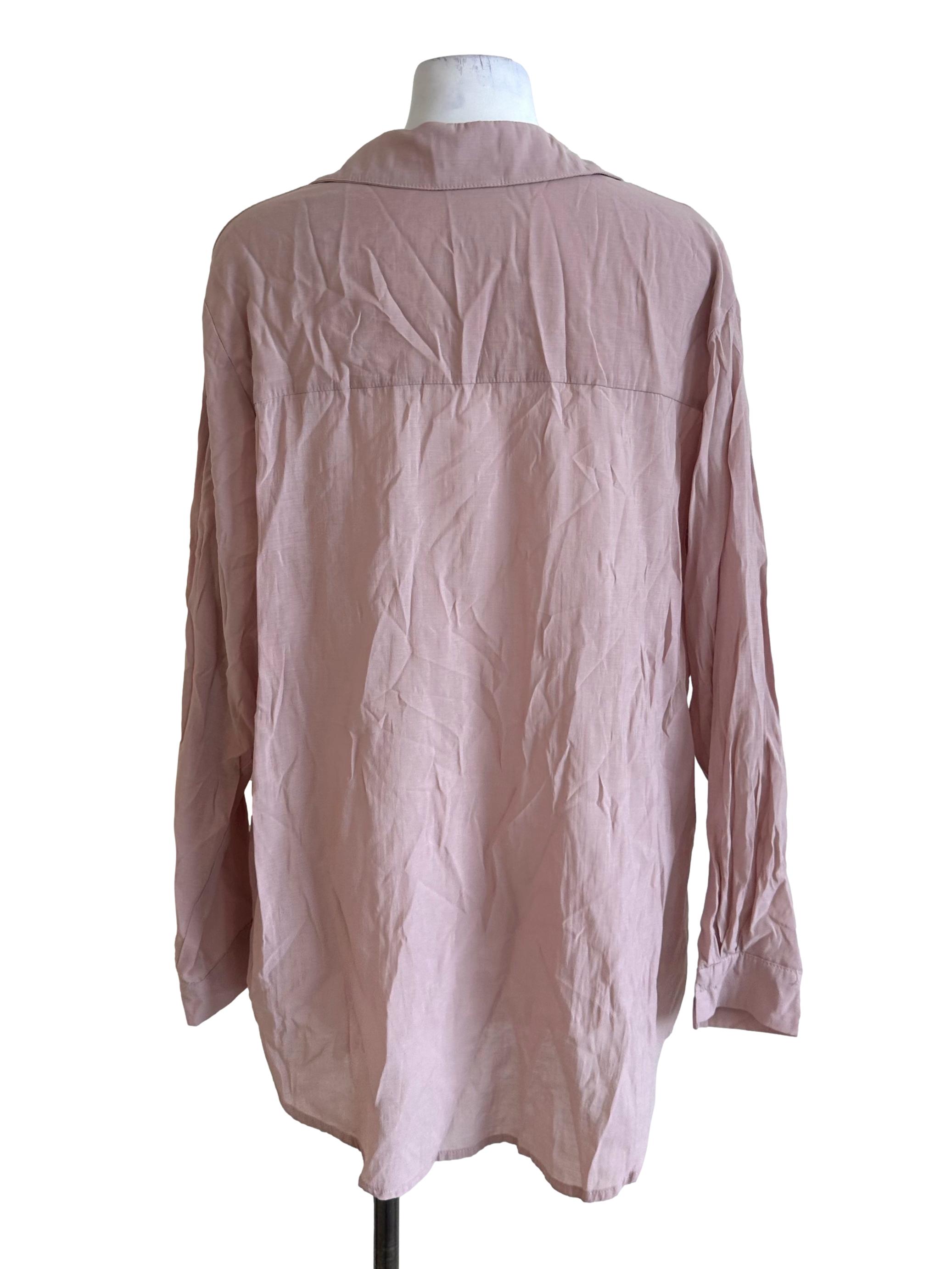Sepia Brown Collar Long Sleeve Top