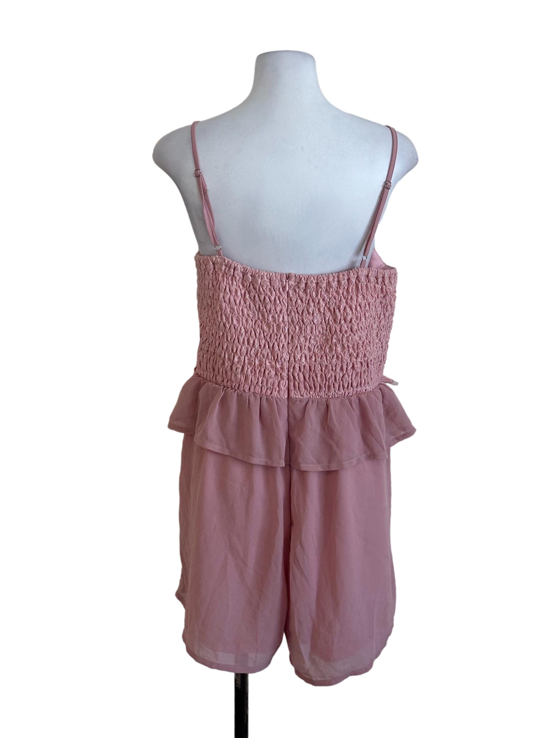 Dusty Pink Lace Ruffle Rompers