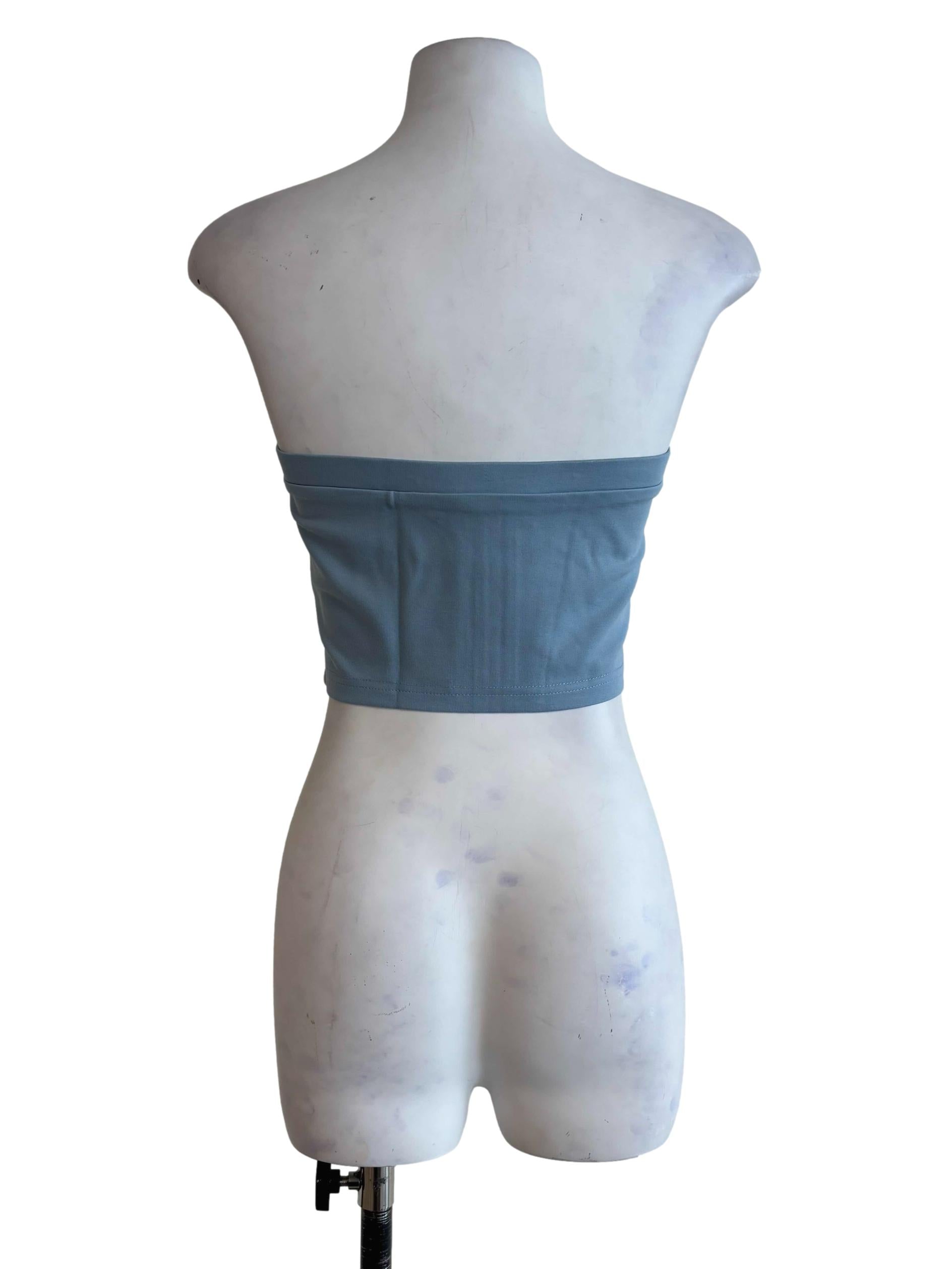 Blue Addy Zip Up Tube Top