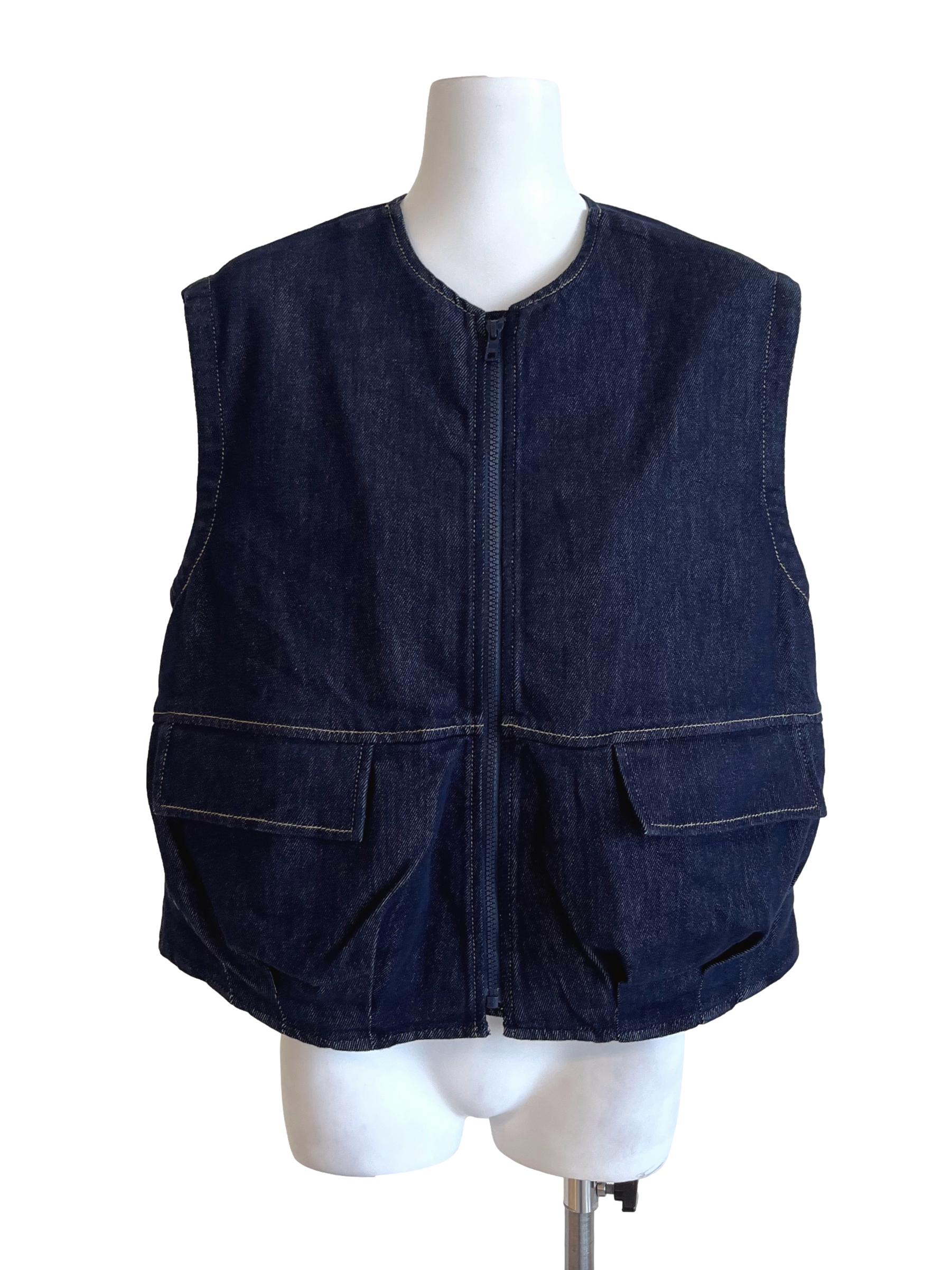 Navy Blue Denim Vests LB