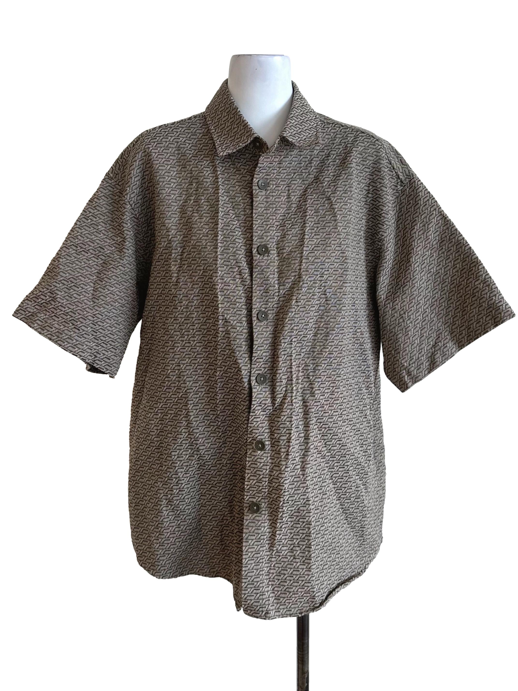 Moss Green Brocade Collar Top