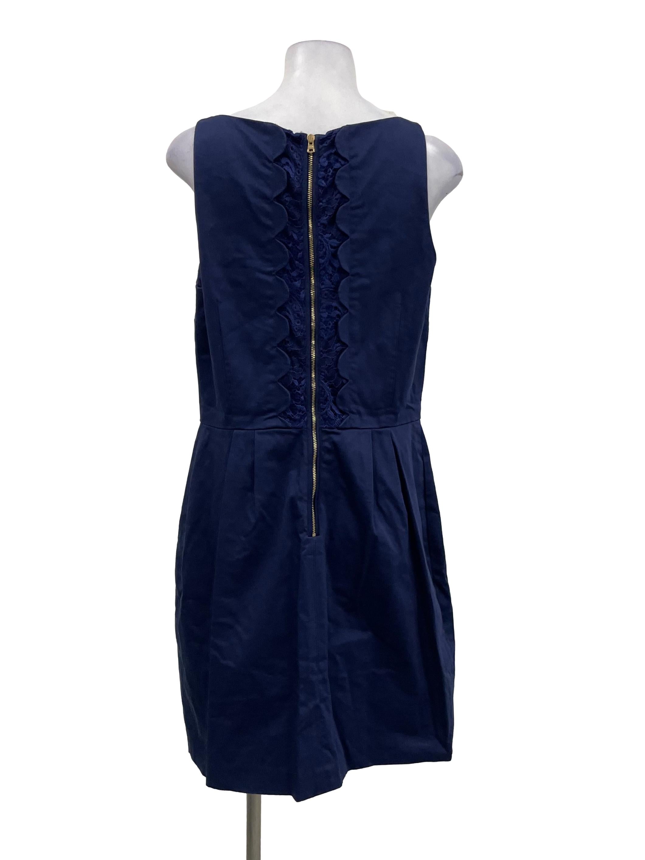 Blue Round Neck Shift Dress