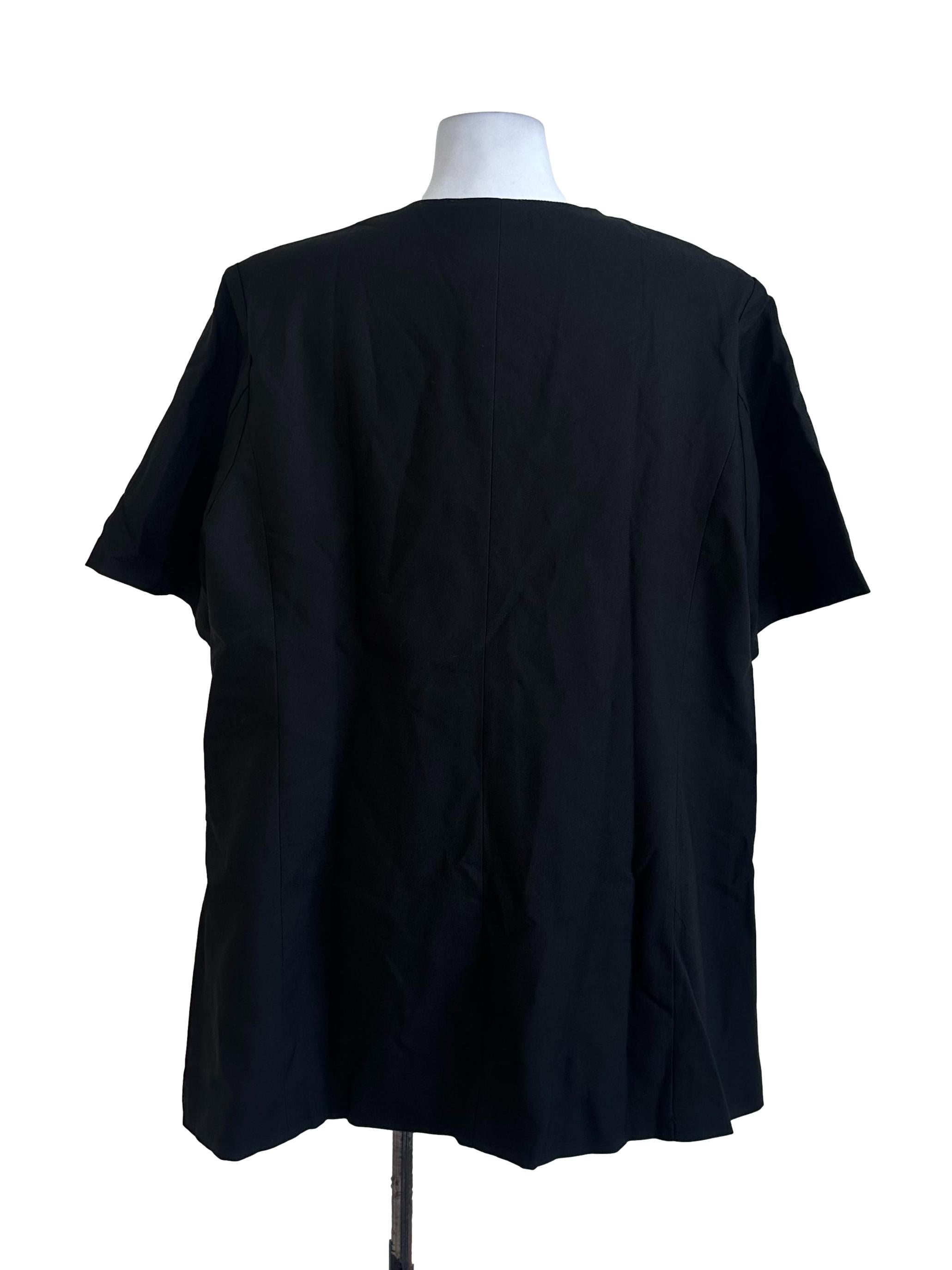Black Plain Short Sleeve Blazer