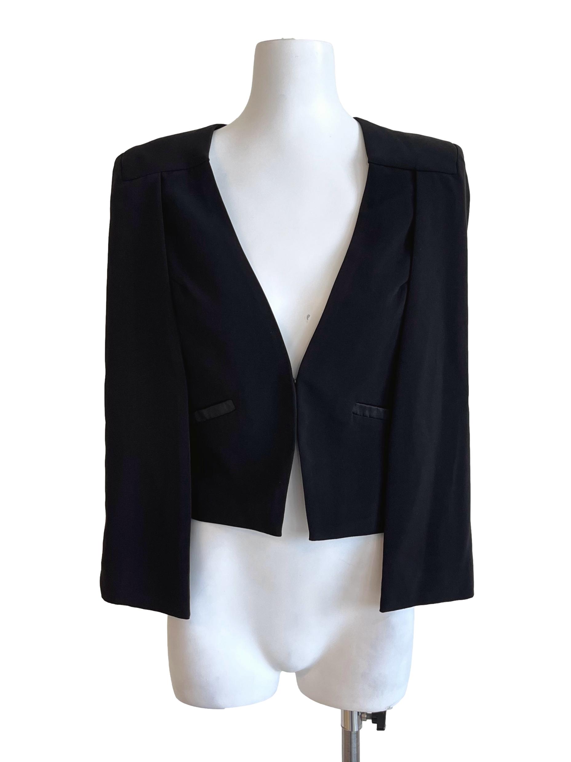 Jade Black Cropped Blazers
