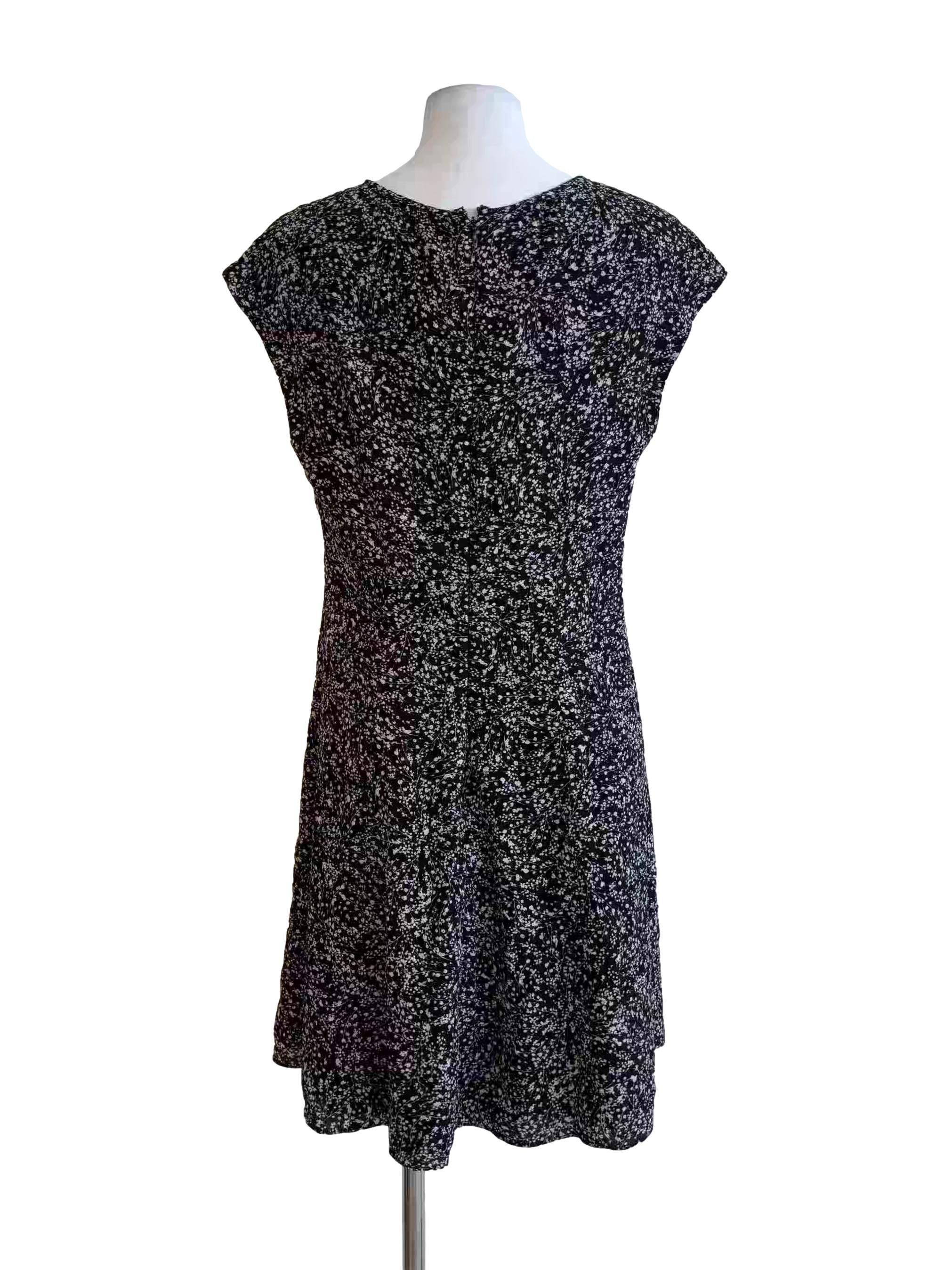 Black And White Printed A-Line Dress