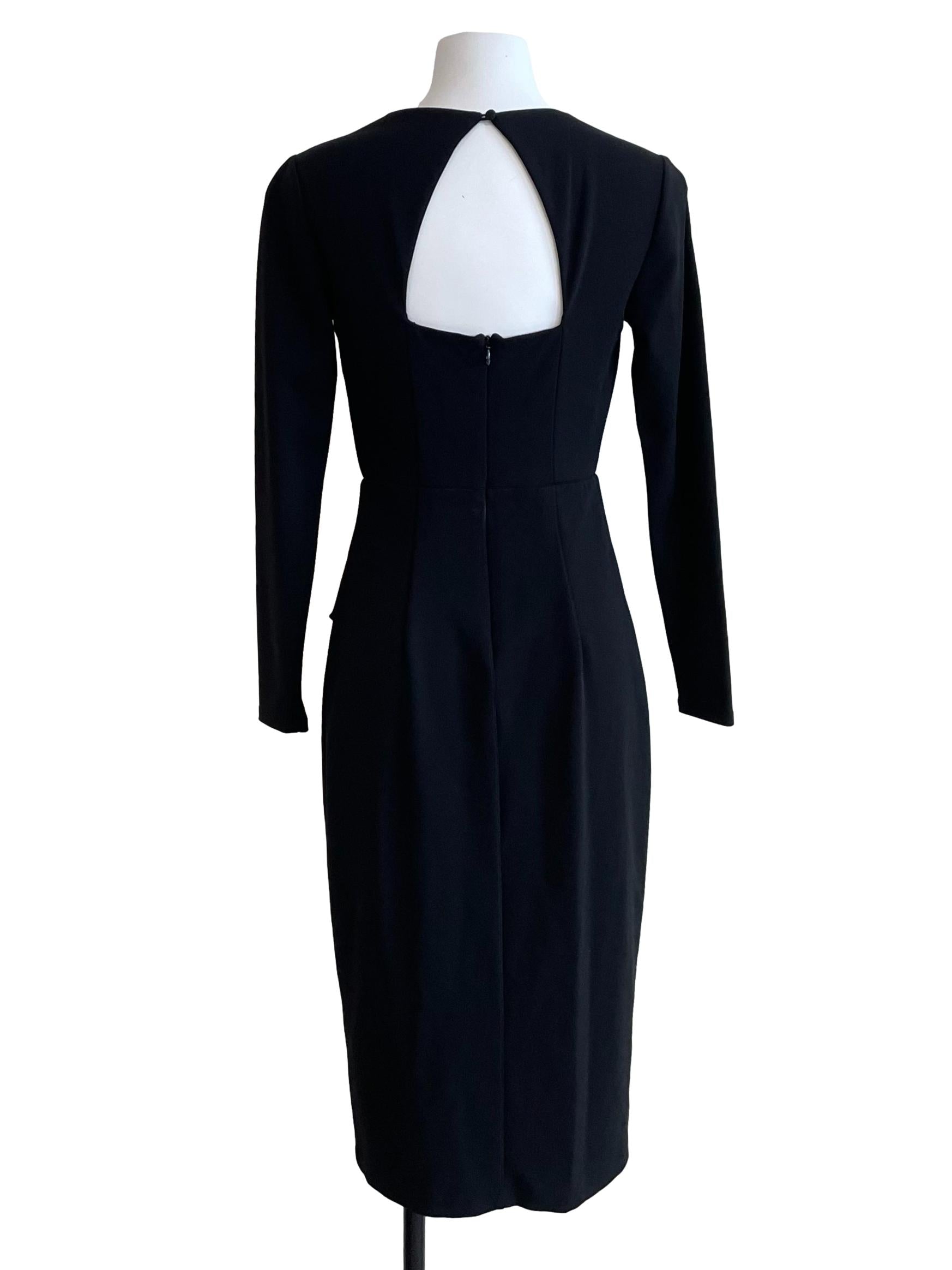 Black V Neck Joanna Wrap Dress