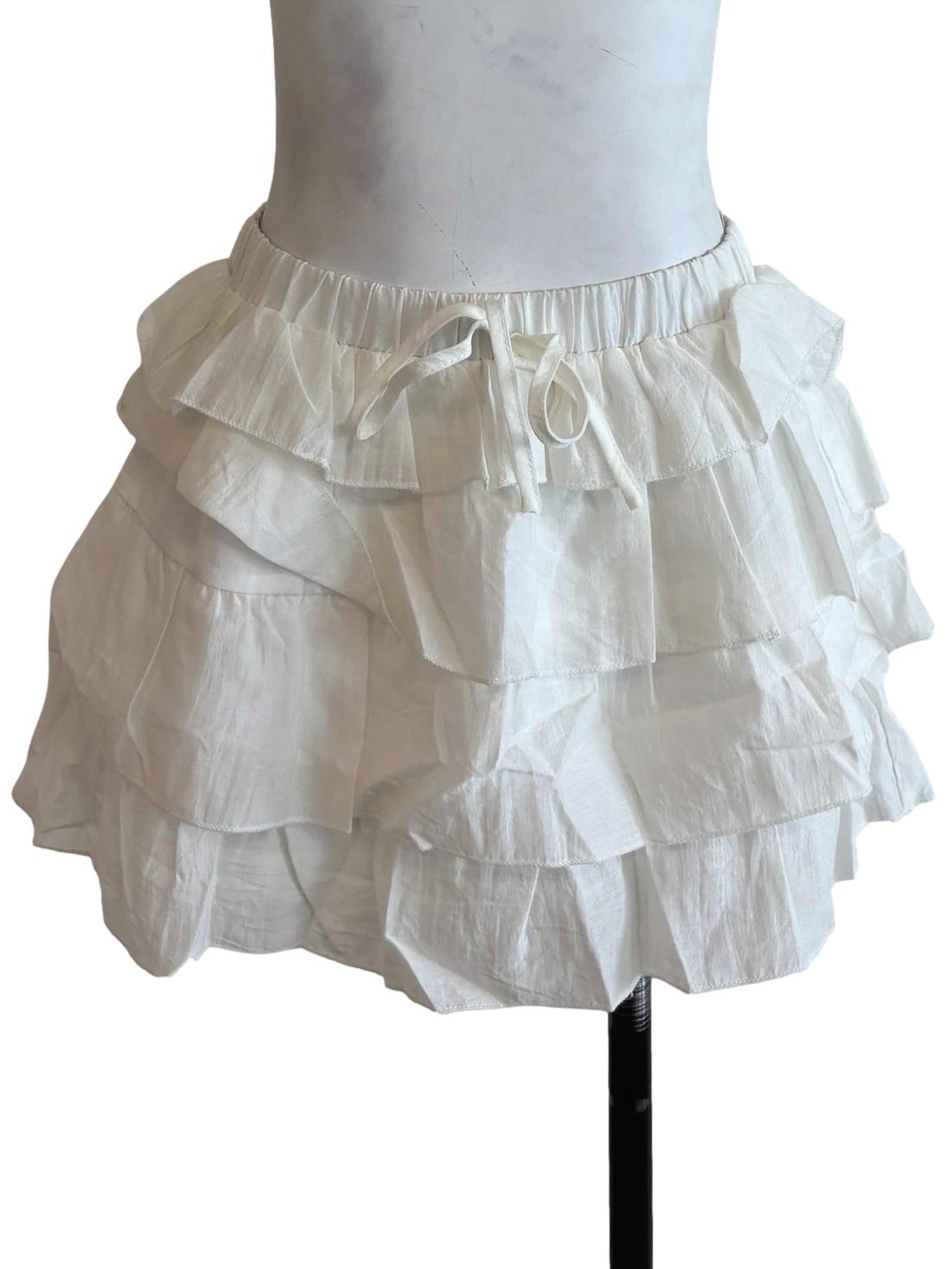White Chiara Tiered Skorts