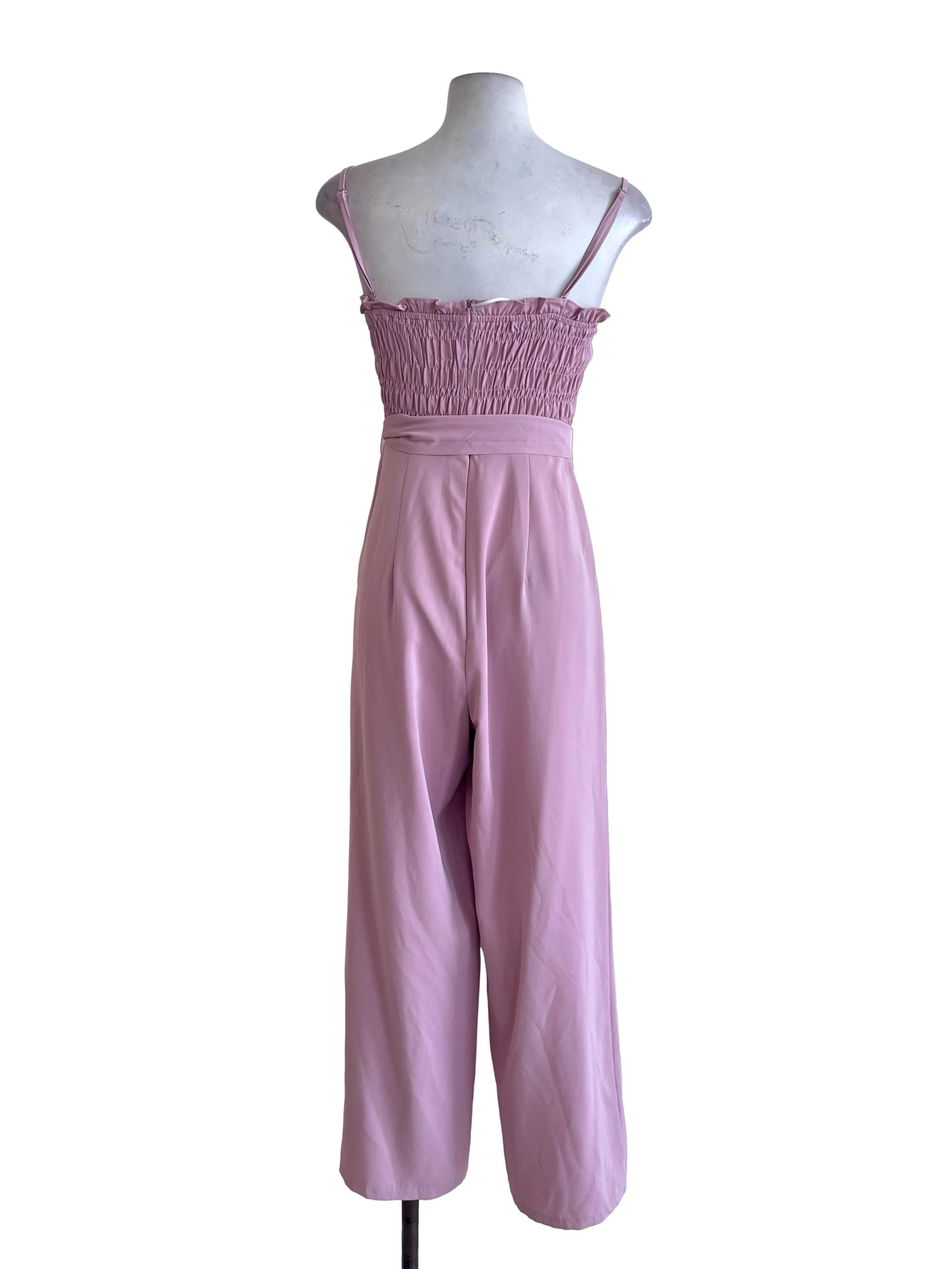Flamingo Pink Sleeveless Jumpsuit