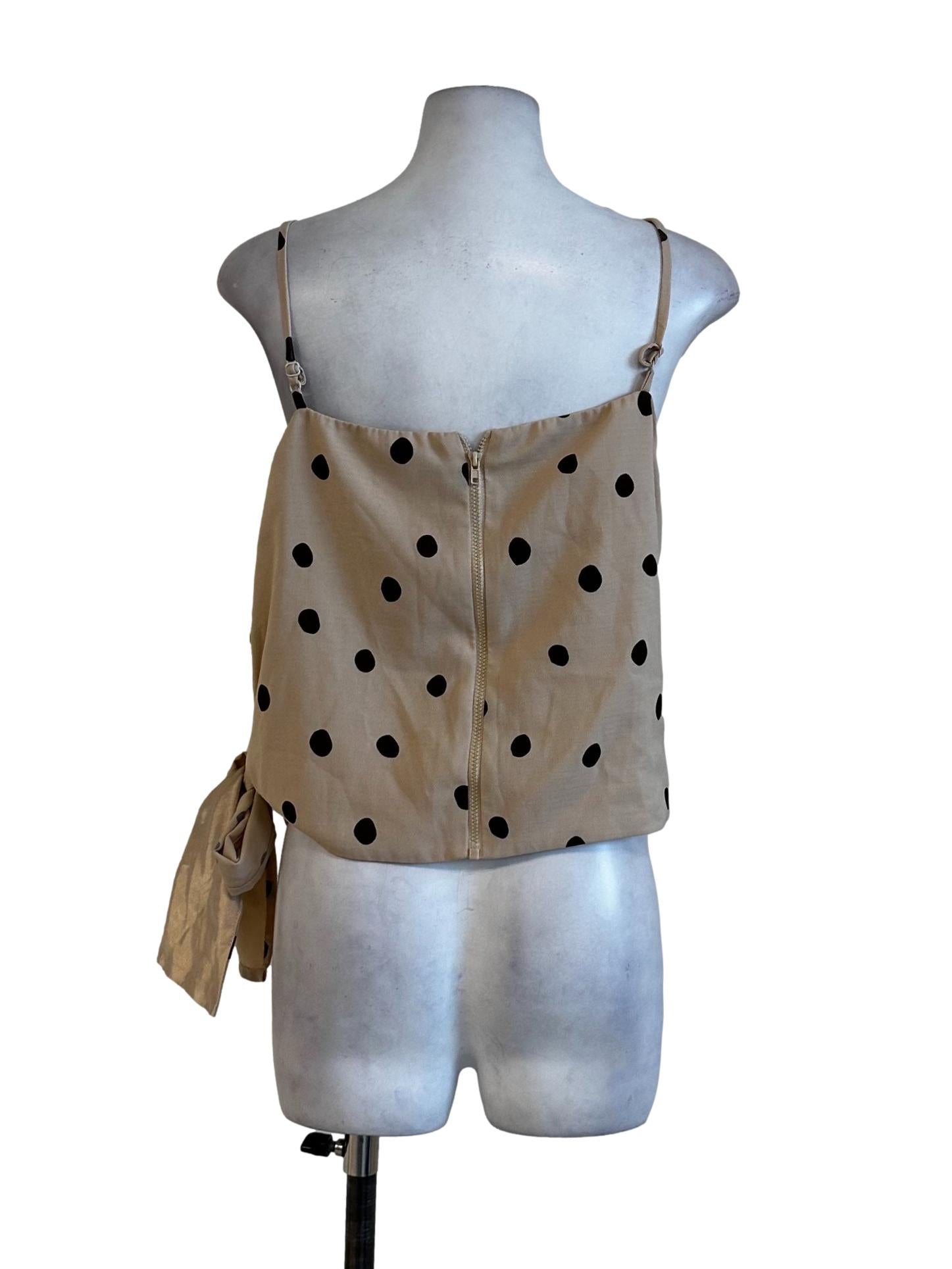 Parmesan Beige Polka Dot Top