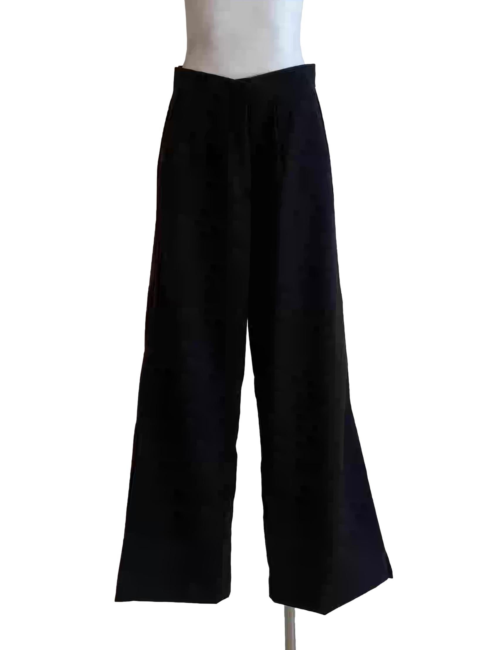 Ink Black Wide Leg Slacks