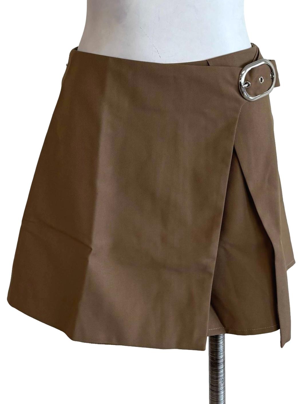 Khaki Roma Buckle Skorts