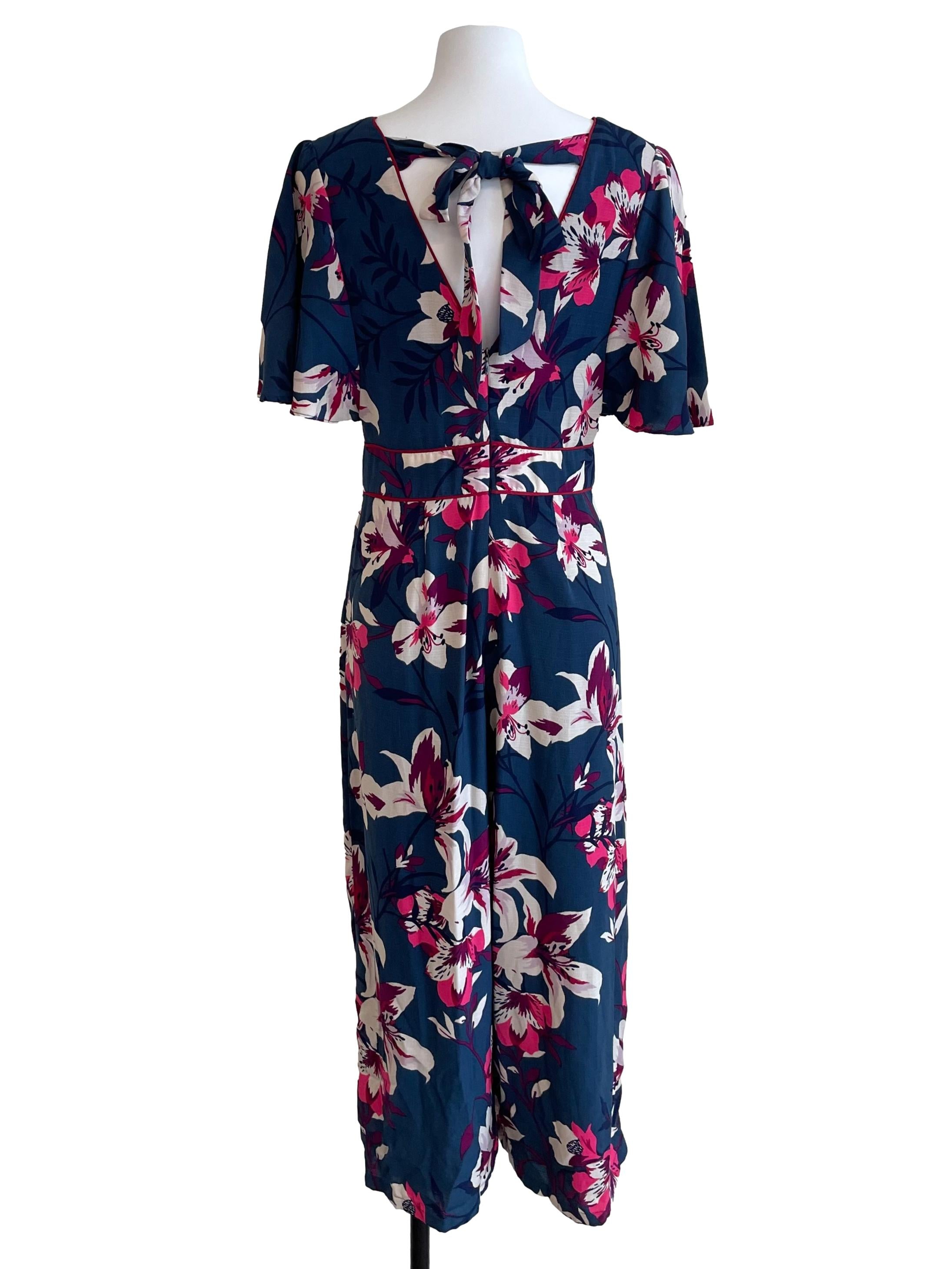 Aegean Floral Butterfly Sleeves Jumpsuit