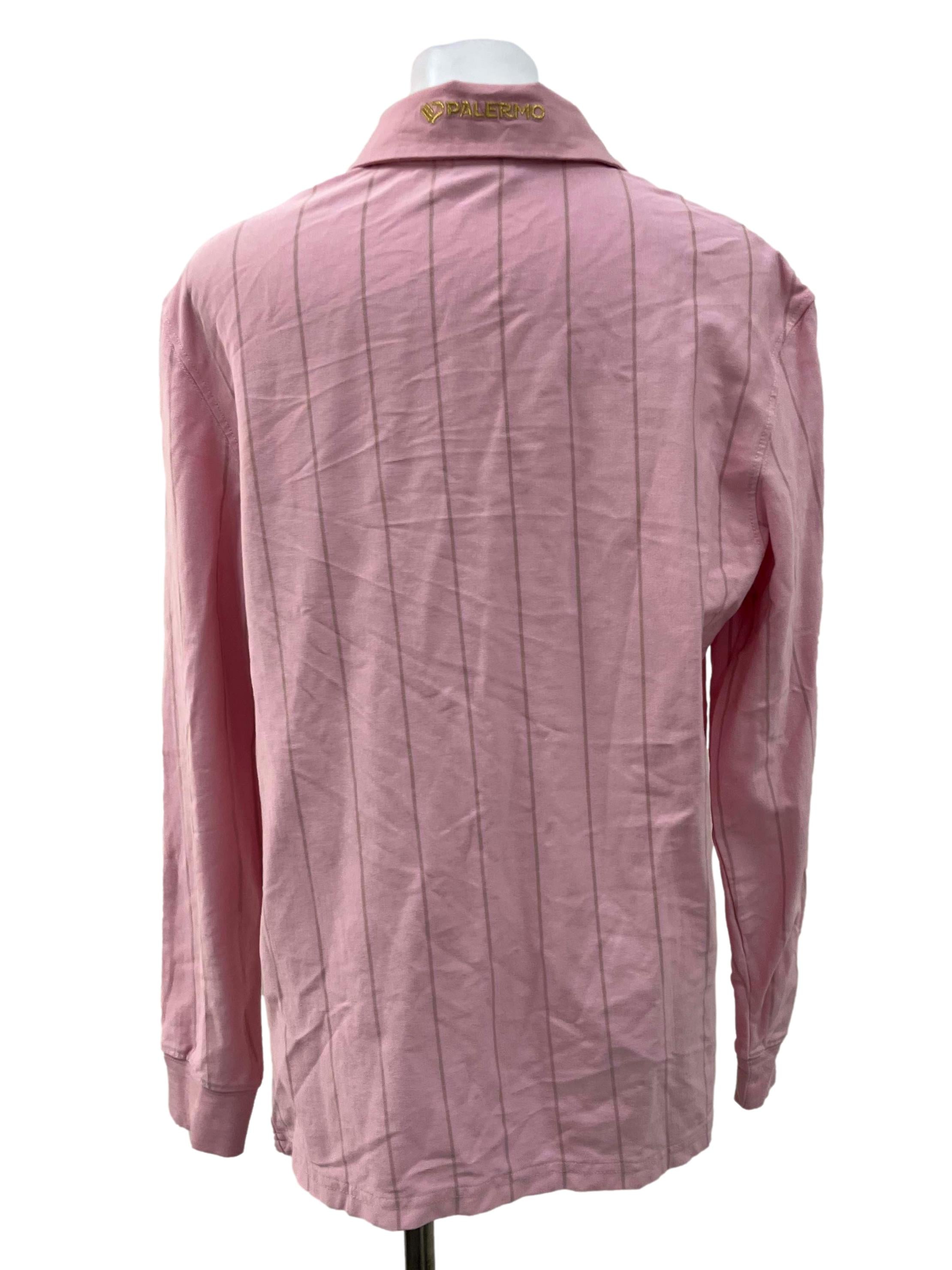 Pink Collared Stripe Top